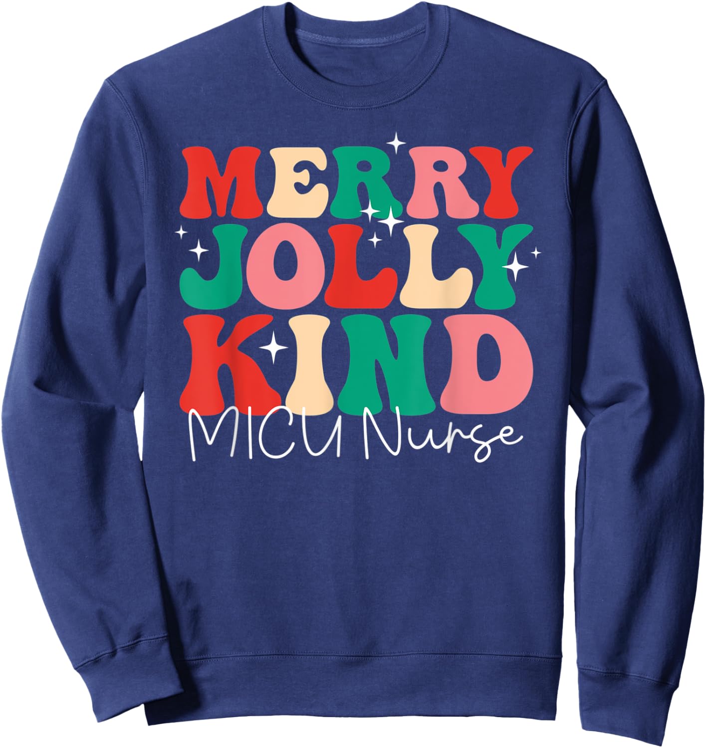 One Jolly Retro Christmas Matching MICU Sweatshirt - Sweatshirt | Navy