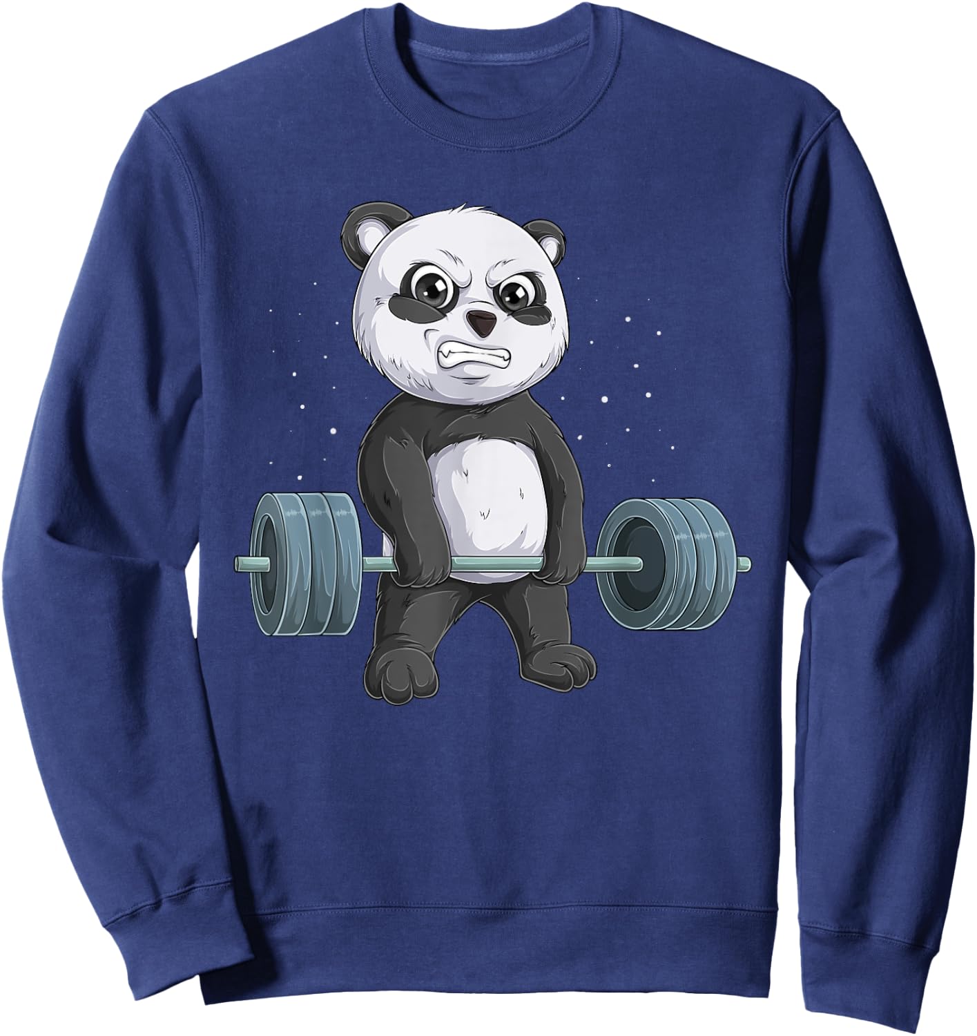 Panda Bear Weightlifting Funny Deadlift Men Fitness Gym Sweatshirt - Sweatshirt | Navy