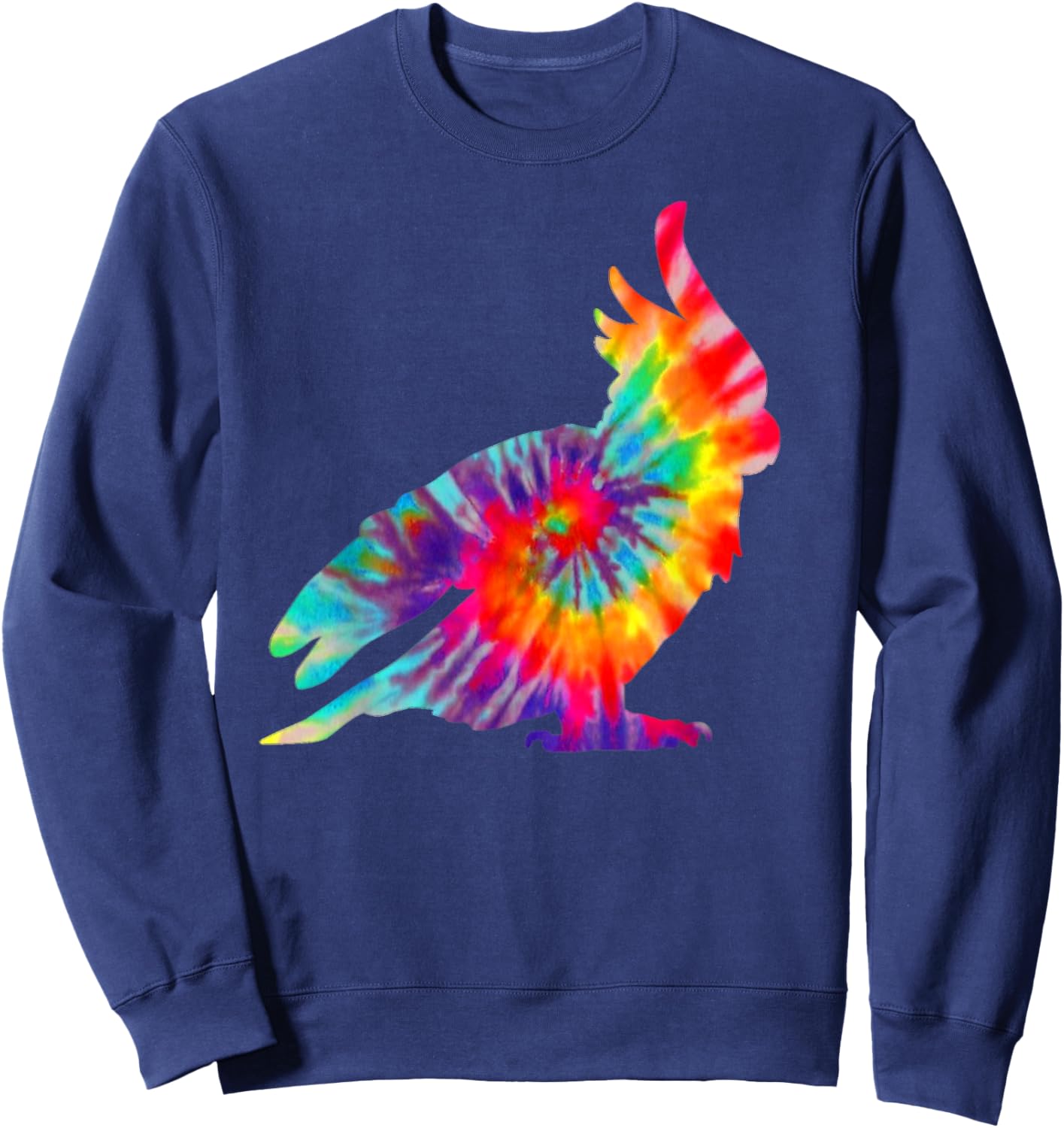 Cockatoo Tie Dye Parrot Pet Bird Mom Dad Vintage Sweatshirt - Sweatshirt | Navy