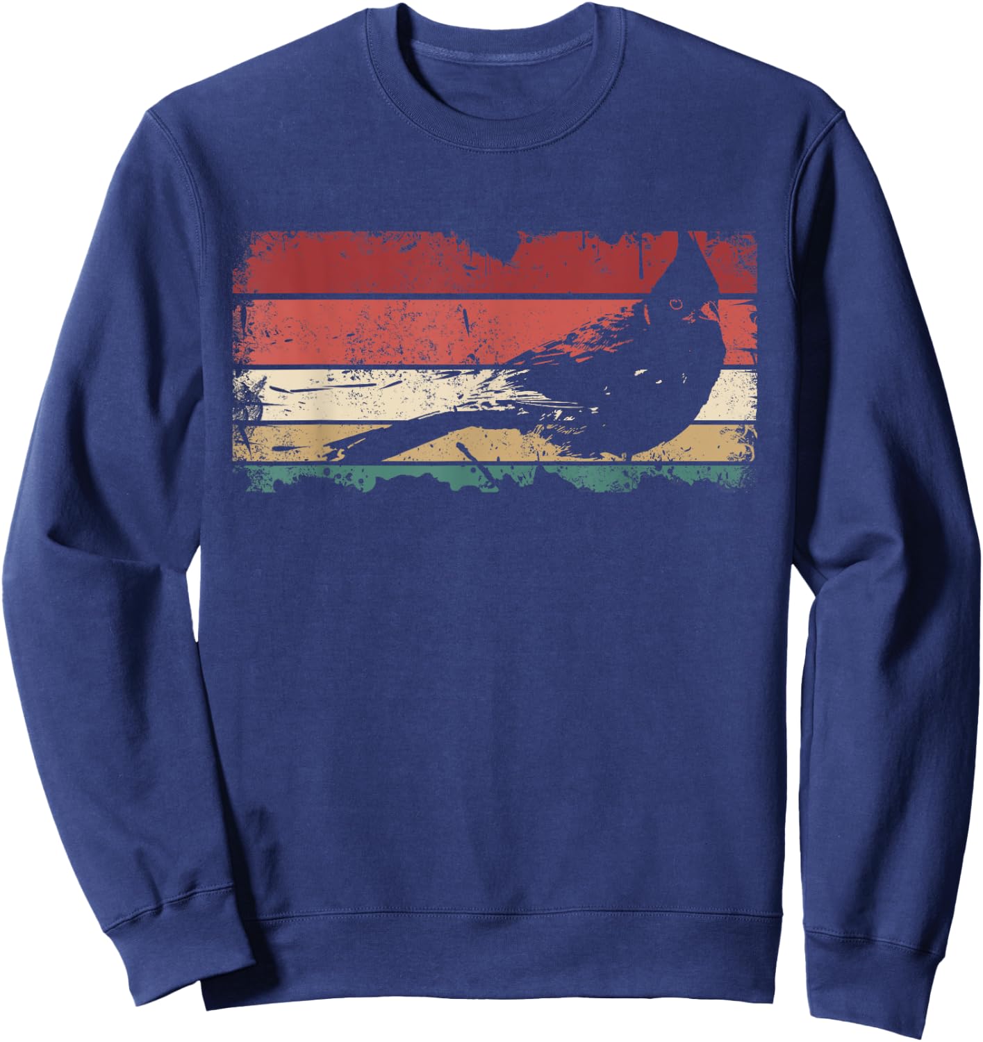 Retro Cardinal Bird Watching - Vintage Red Bird Cardinal Sweatshirt - Sweatshirt | Navy