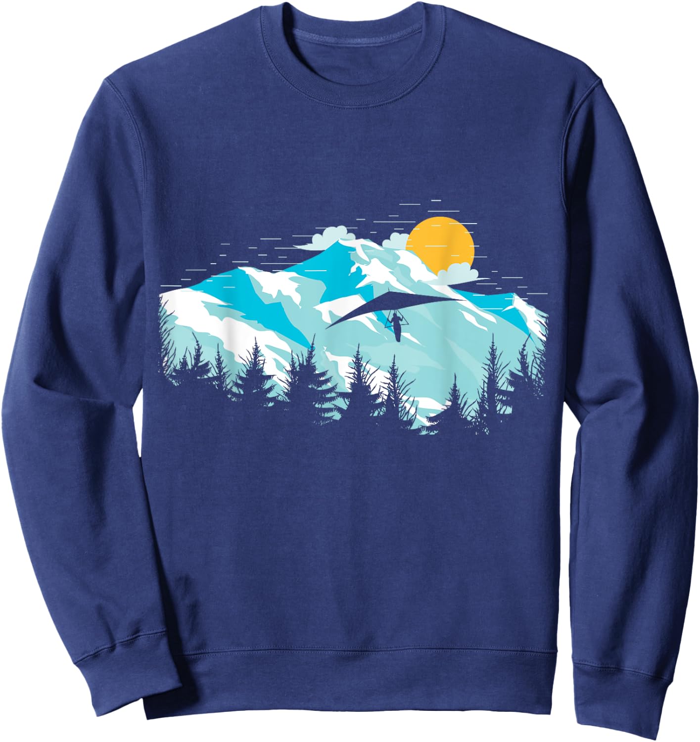 Mountains landscape sunset hang glider Sweatshirt - Sweatshirt | Navy