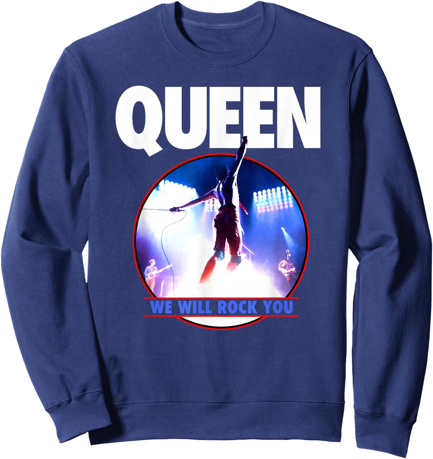 Official Queen Live Rock You Sweatshirt - Sweatshirt | Navy