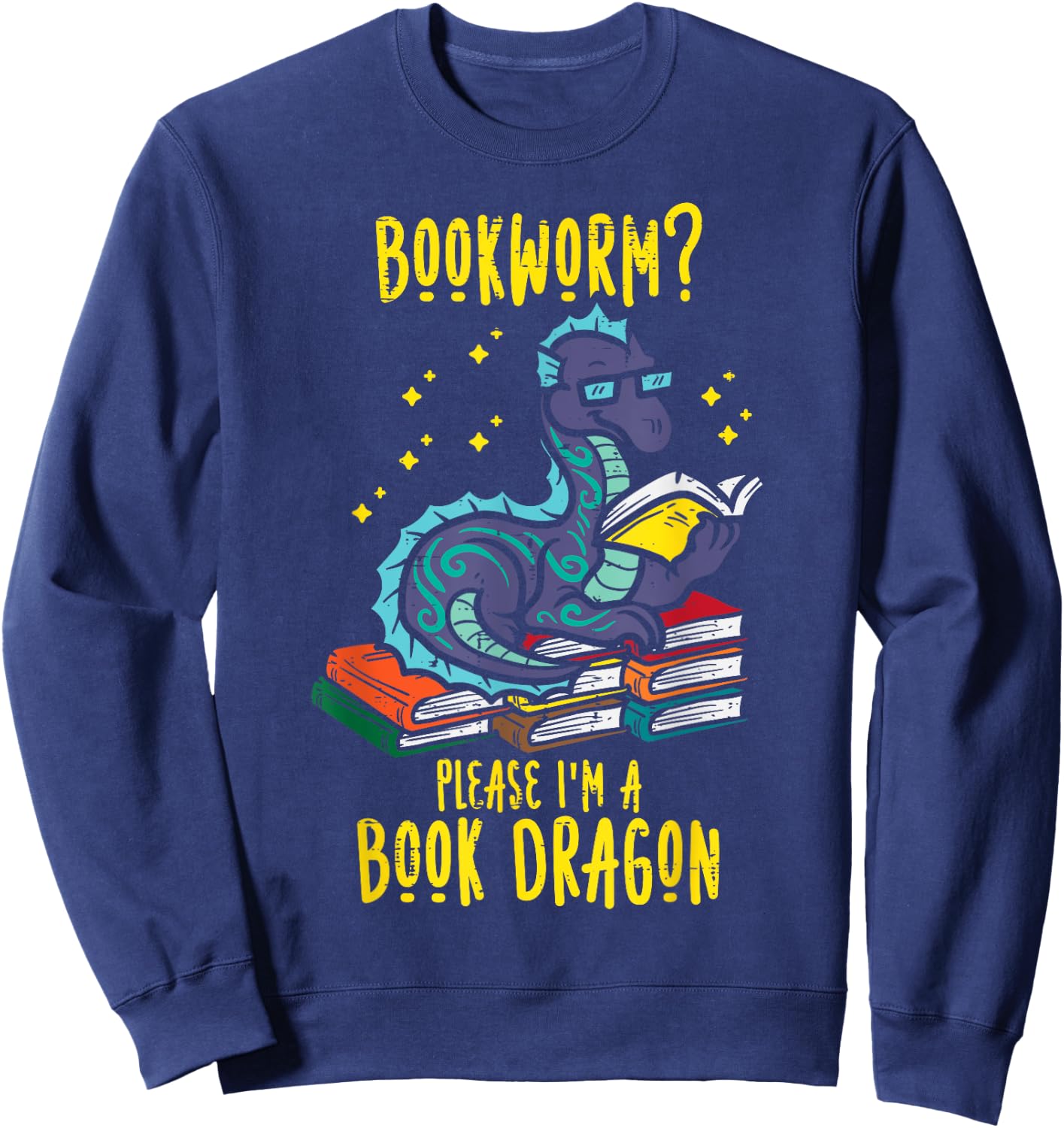 Bookworm Im A Book Dragon Funny Reading Boys Kids Librarian Sweatshirt - Sweatshirt | Navy