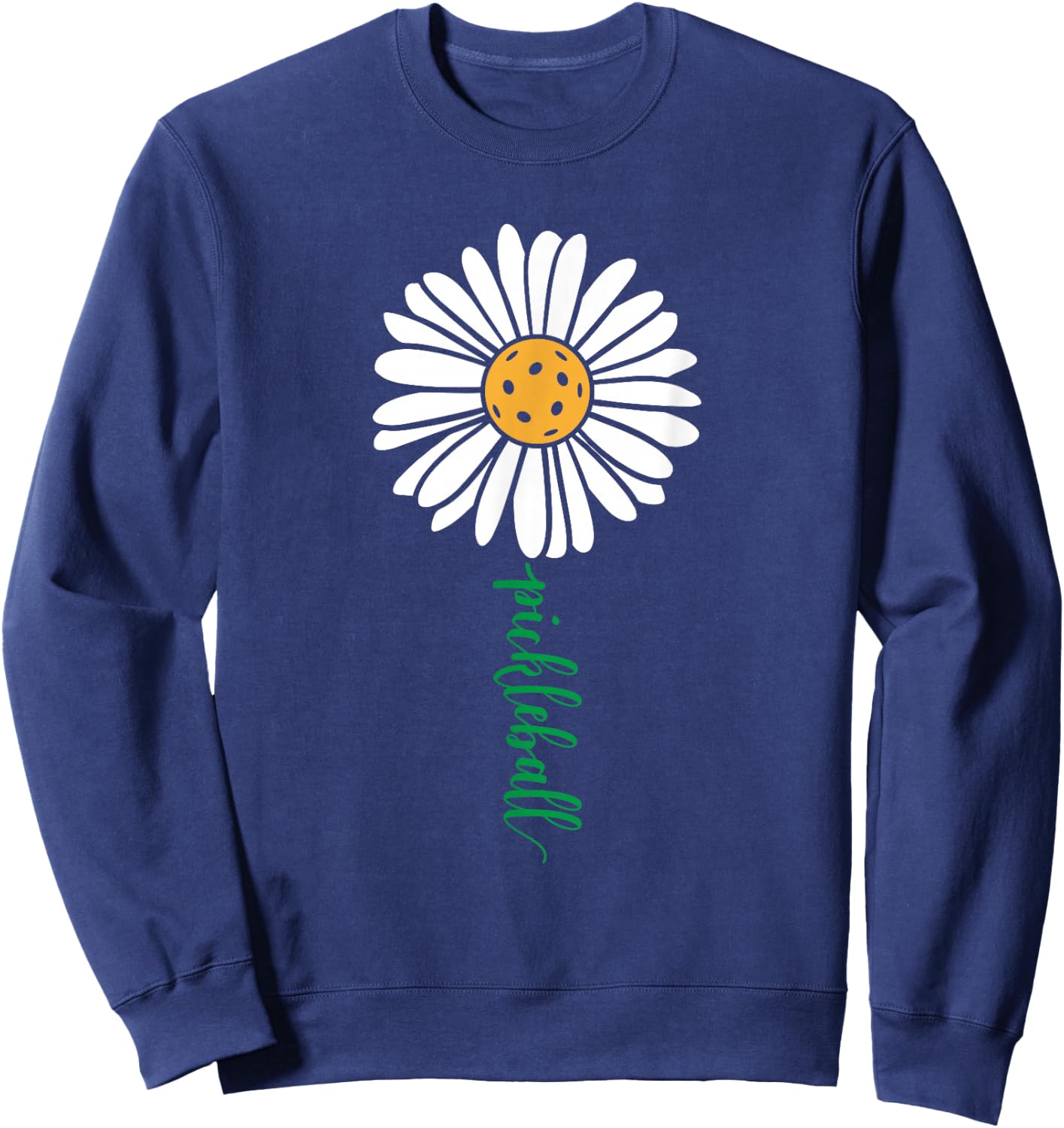 Threadrock Adults & Kids Pickleball Daisy Flower Short Sleeve , Black, Small Sweatshirt - Sweatshirt | Navy
