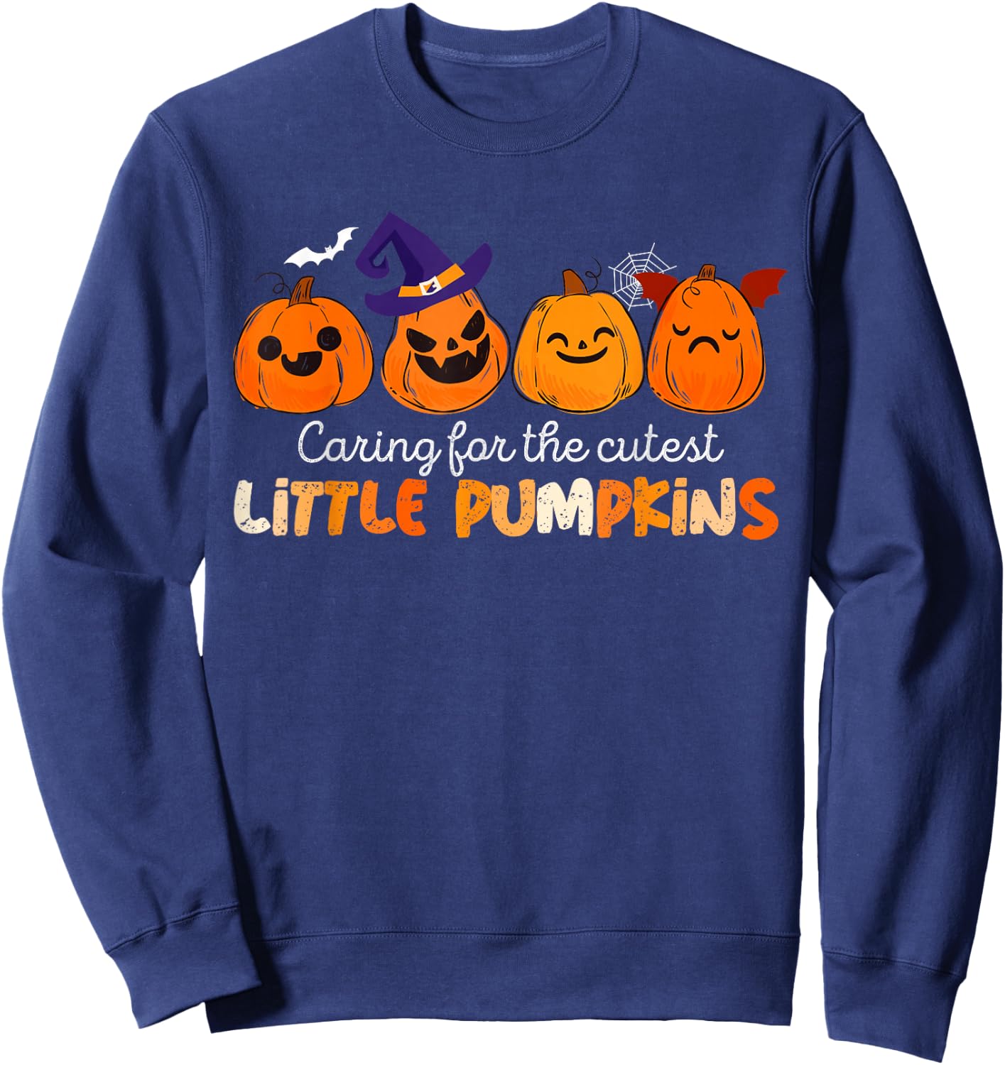 NICU Nurse Halloween Cutest Pumpkins Mother Baby Nurse Fall Sweatshirt - Sweatshirt | Navy