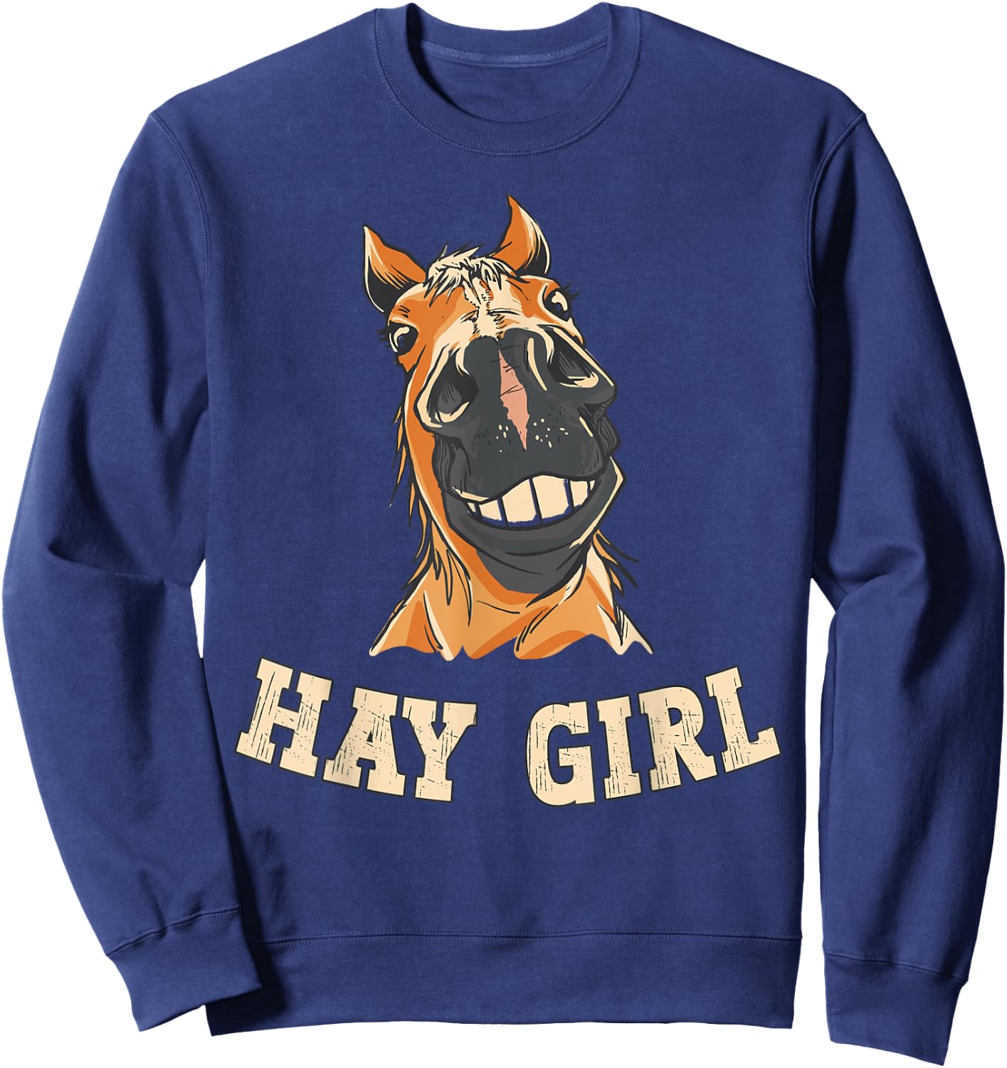 Horse Rider Funny Equestrian Men's Black Funny Horse Sweatshirt - Sweatshirt | Navy