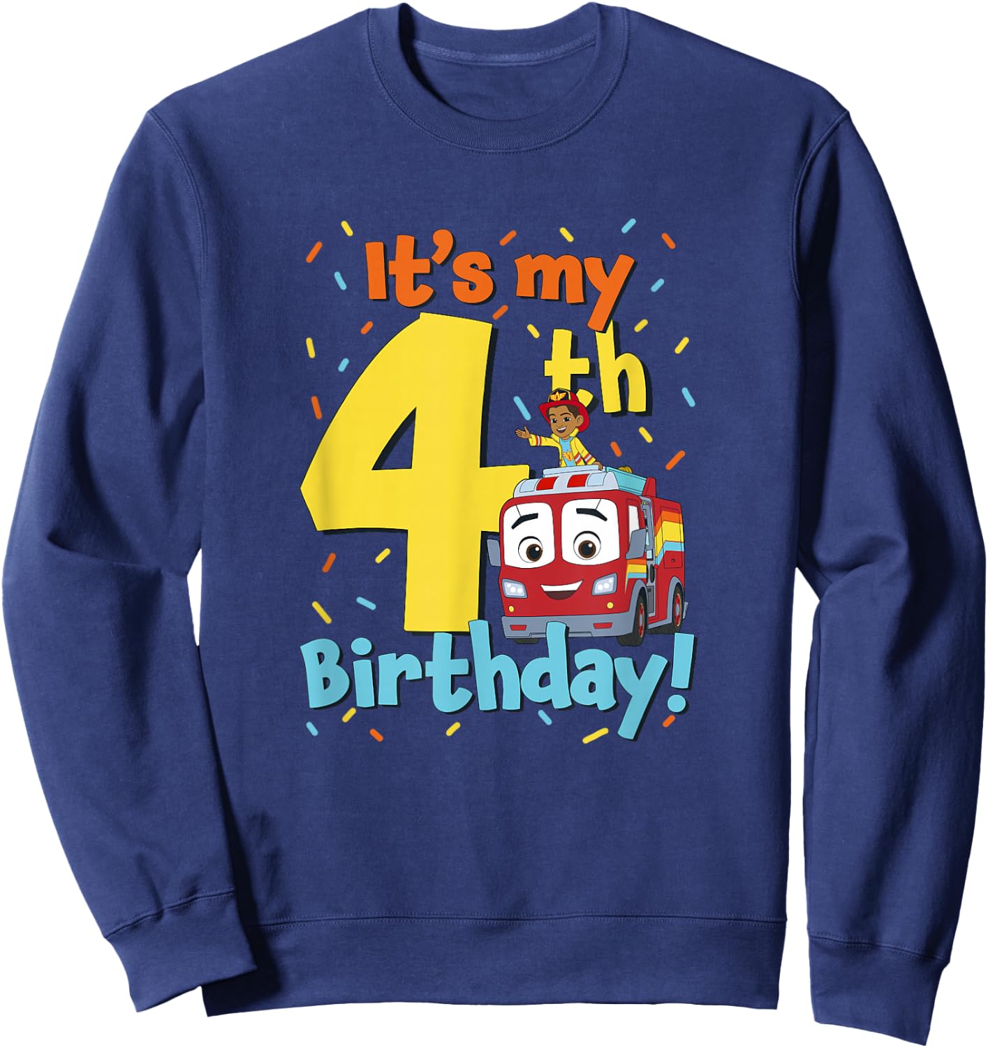 Disney Firebuds It's My 4th Birthday! Flash & Bo Celebration Sweatshirt - Sweatshirt | Navy
