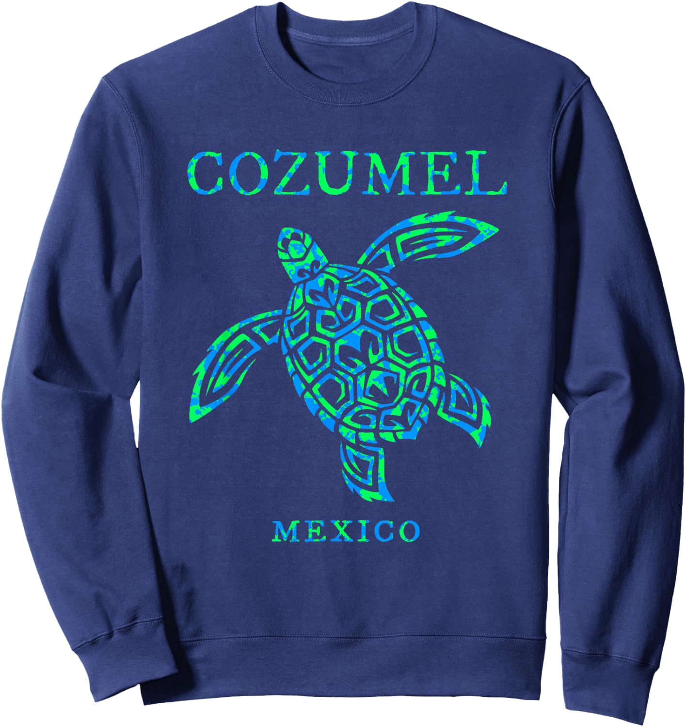 Cozumel Mexico Sea Turtle Colorful Boys Girls Toddler Sweatshirt - Sweatshirt | Navy