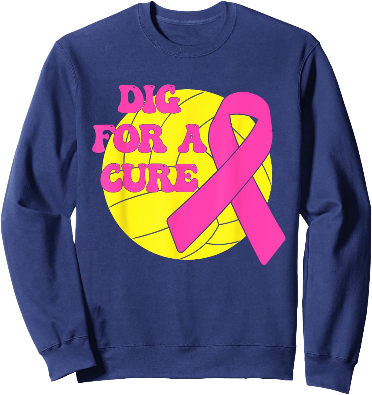 Dig For A Cure Water polo Pink Out Breast Cancer Awareness Sweatshirt - Sweatshirt | Navy