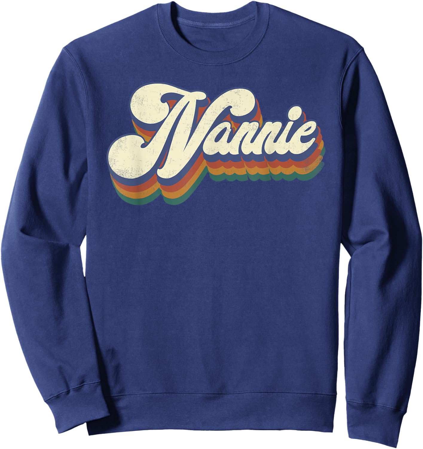 Nannie Gifts For Grandma Retro Vintage Mother's Day Nannie Sweatshirt - Sweatshirt | Navy