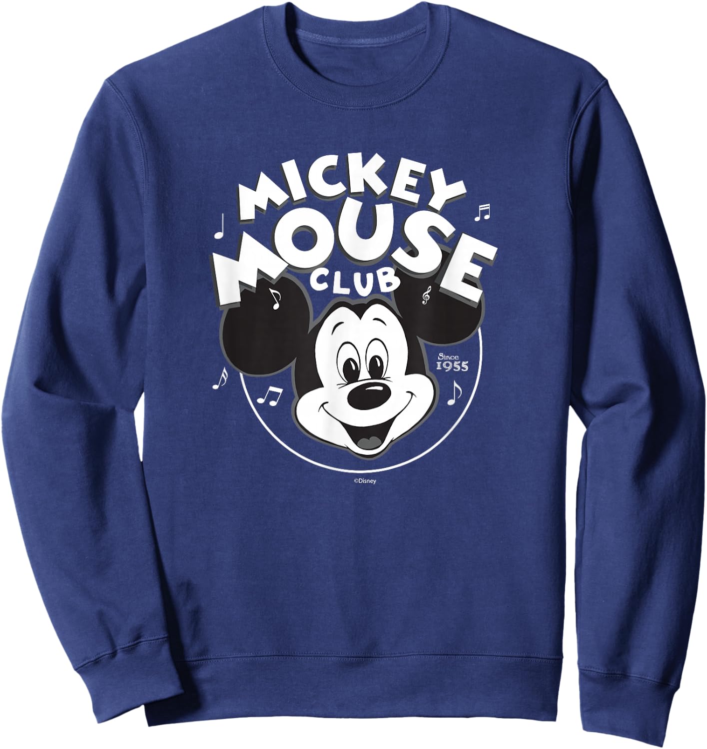 Disney 100 Mickey Mouse Club Logo Black & White Retro D100 Small Sweatshirt - Sweatshirt | Navy