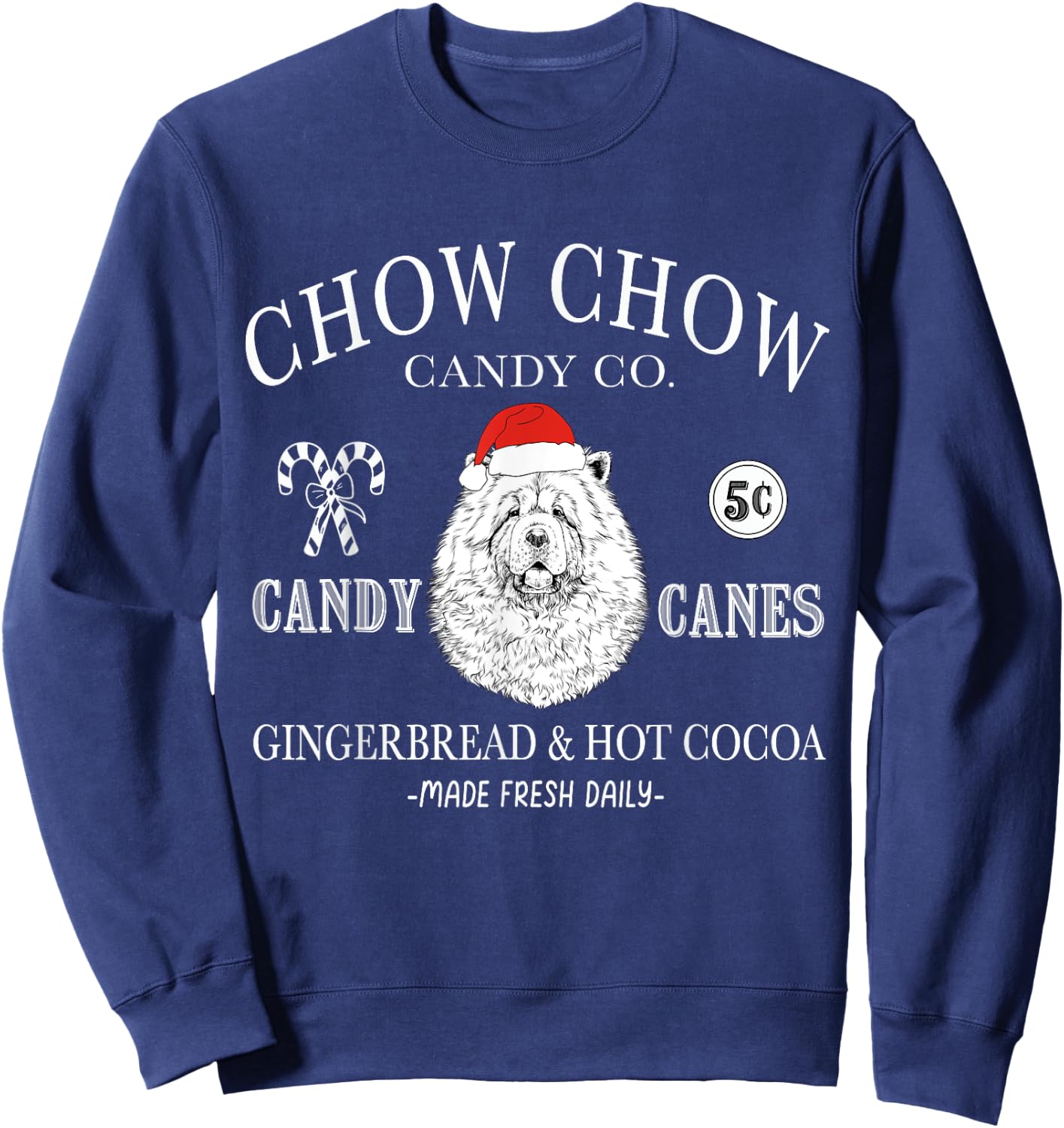 Funny Santa Chow Chow Mom Christmas Vintage Holiday Sweatshirt - Sweatshirt | Navy