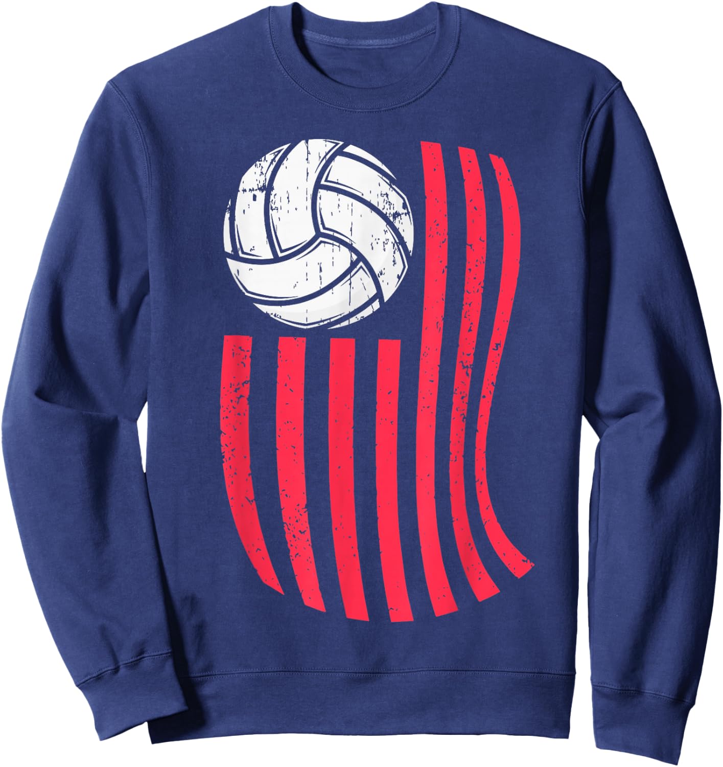 Volleyball USA American Flag Vintage 4th Of July Gift Sweatshirt - Sweatshirt | Navy