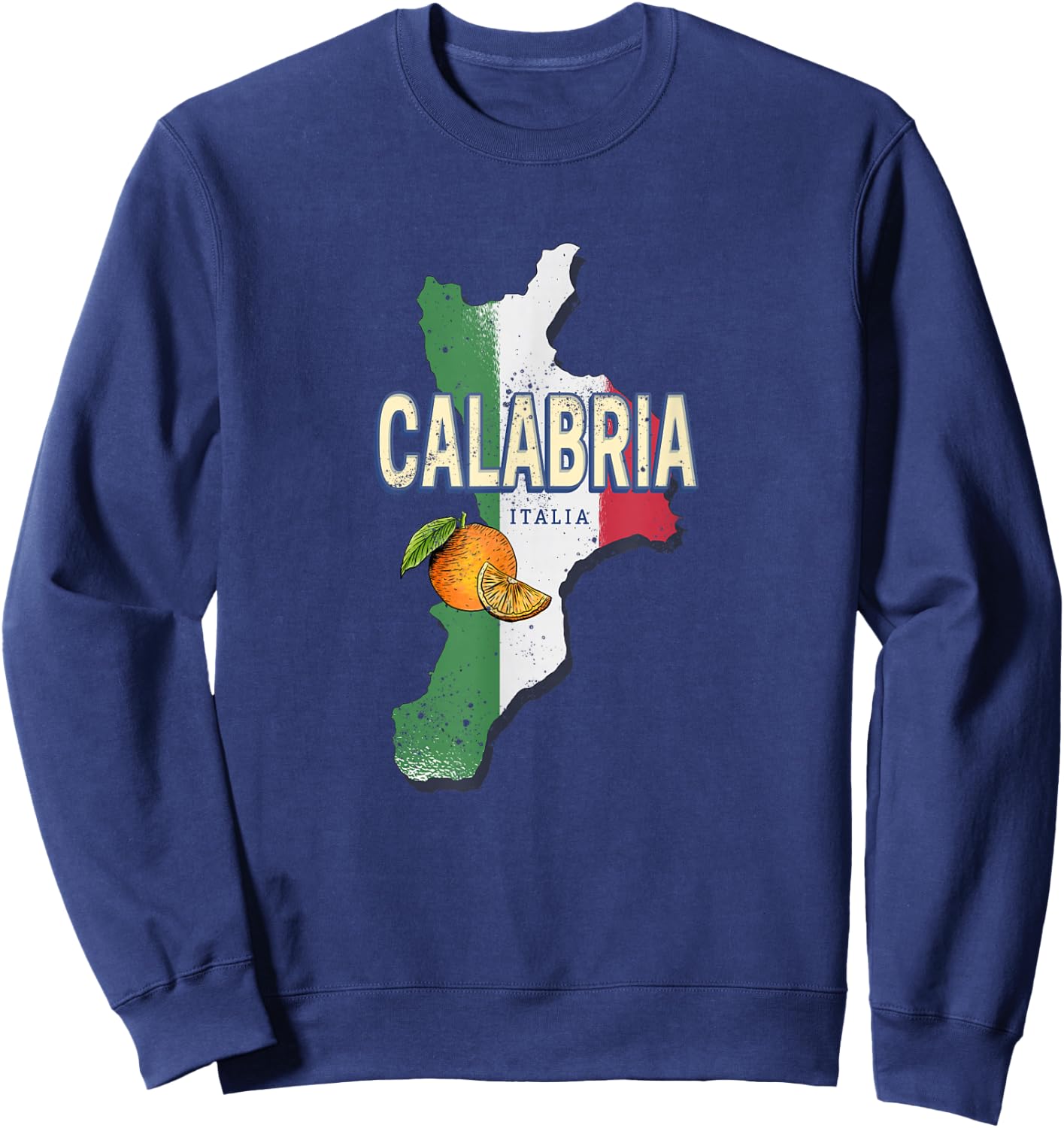 Calabria Italy Retro Region Map Vintage Souvenir Sweatshirt - Sweatshirt | Navy