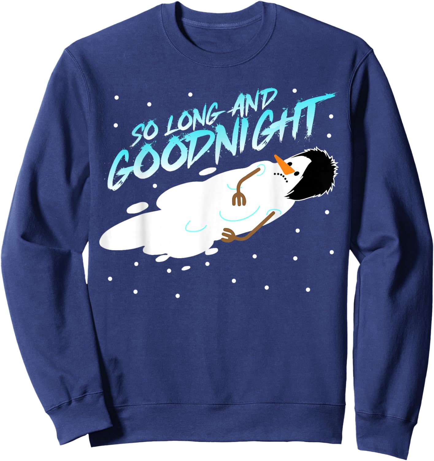 Christmas Emo Heritage Dark Lifestyle Funny Melting Snowman Sweatshirt - Sweatshirt | Navy