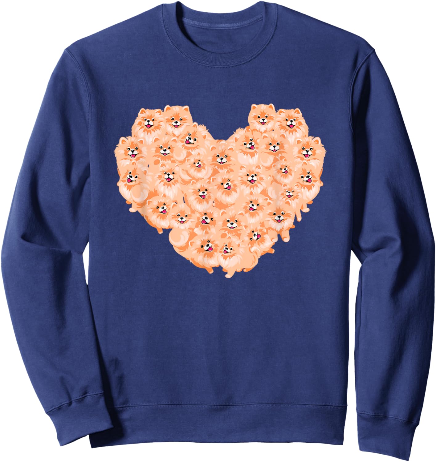 Pomeranian Hearts - Valentine's Day Dog Owner Pet Groomer Sweatshirt - Sweatshirt | Navy
