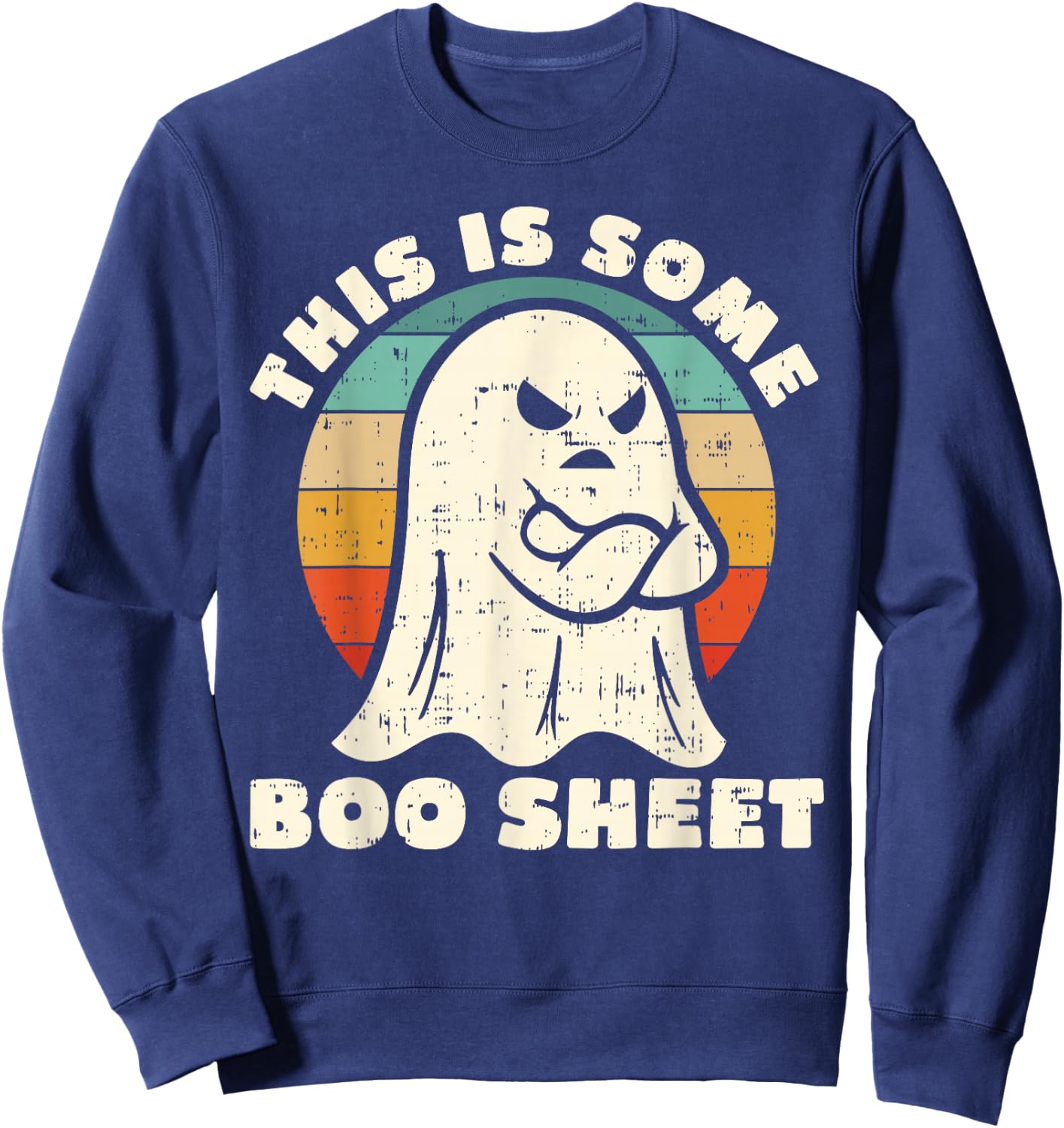 This is Some Boo Sheet Funny Halloween Costumes Men Women Sweatshirt - Sweatshirt | Navy