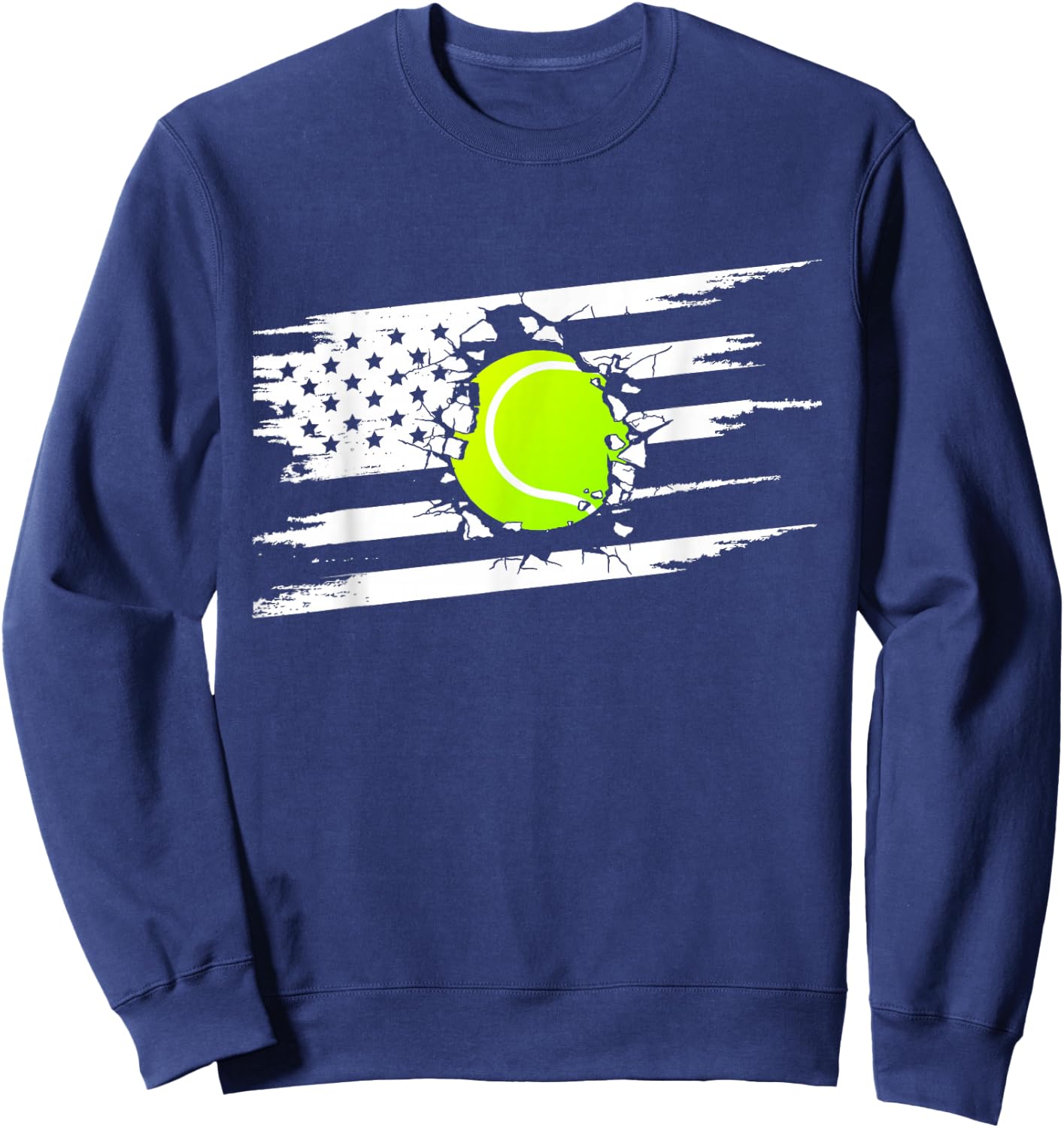 American Flag Tennis Apparel - Tennis Sweatshirt - Sweatshirt | Navy