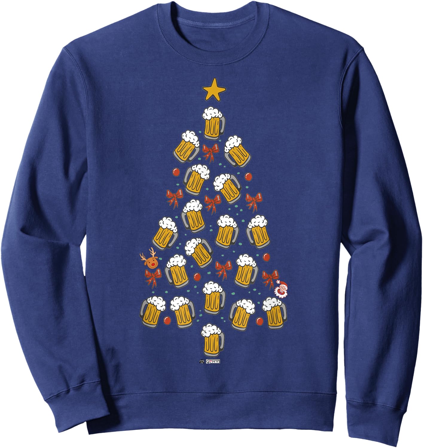 Beer Christmas Tree For Dad, Beer Christmas Men Sweatshirt - Sweatshirt | Navy
