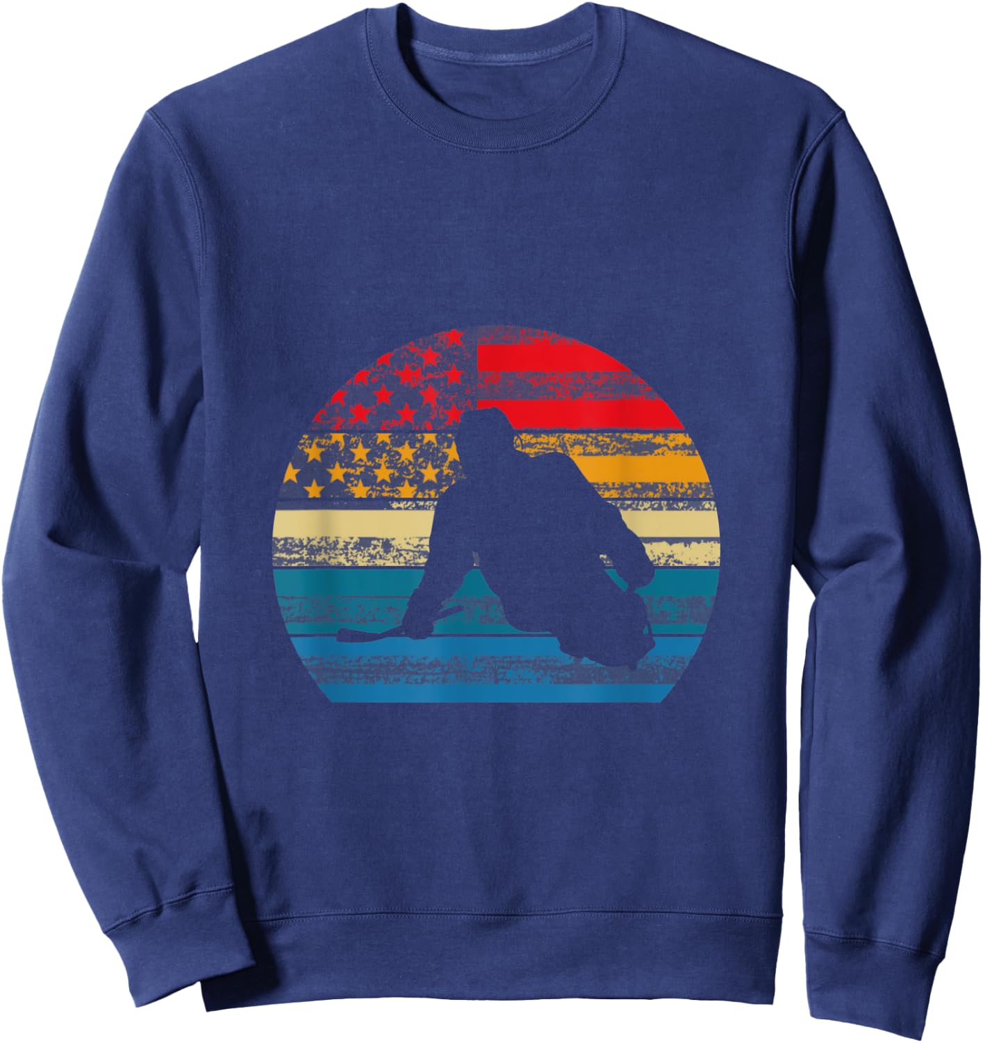 Sled hockey Retro US Flag Sweatshirt - Sweatshirt | Navy