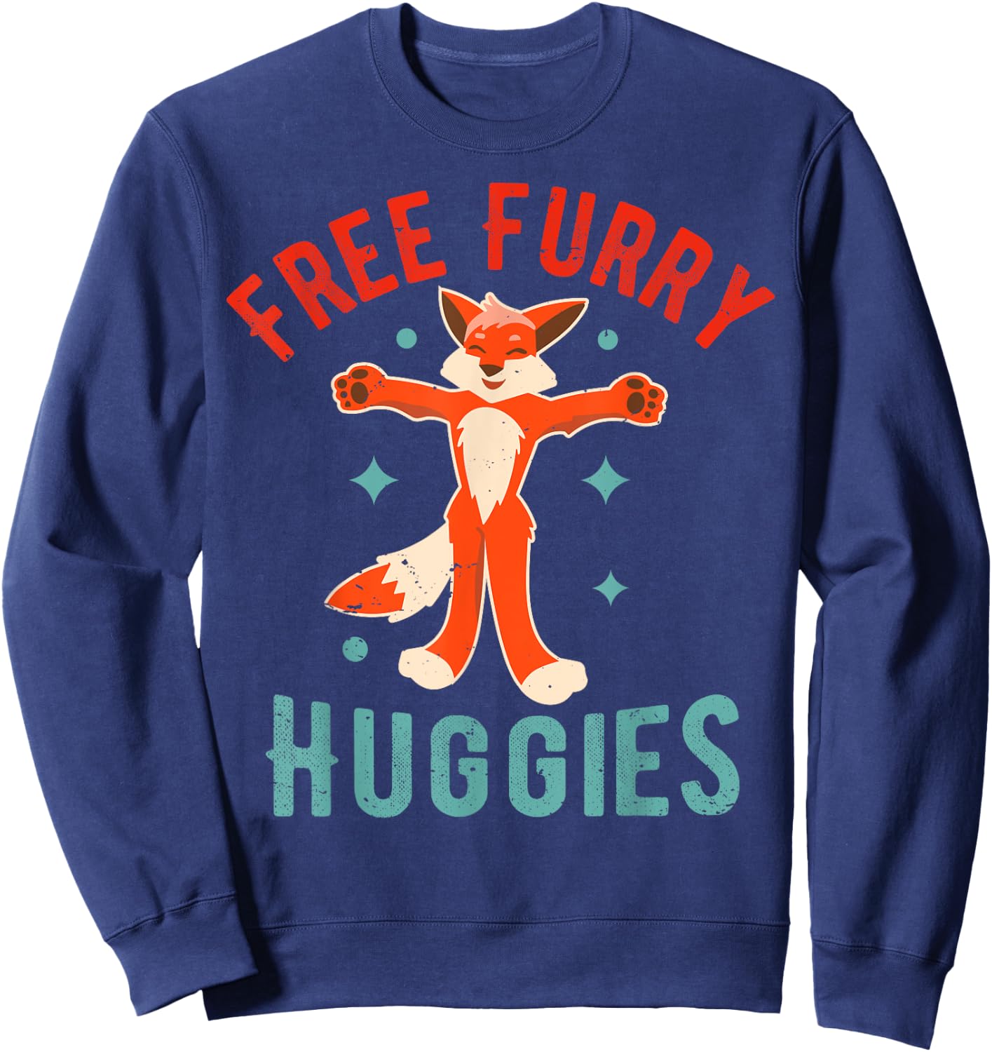 Free Furry Huggies - Fursuit Lover Furry Fandom Saying Sweatshirt - Sweatshirt | Navy