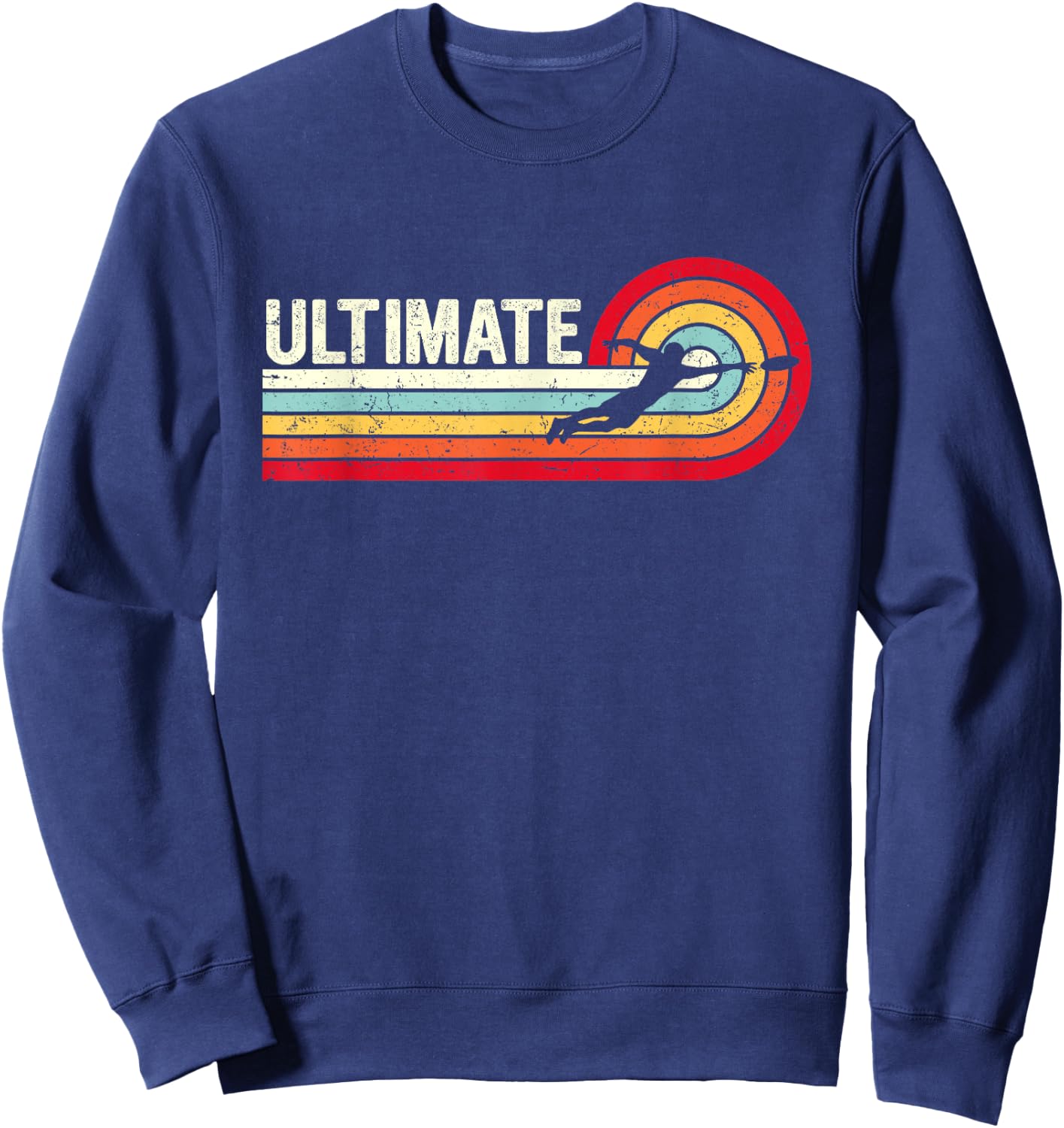 Retro Vintage Ultimate Frisbee Flying Disc Frisbee Players Sweatshirt - Sweatshirt | Navy