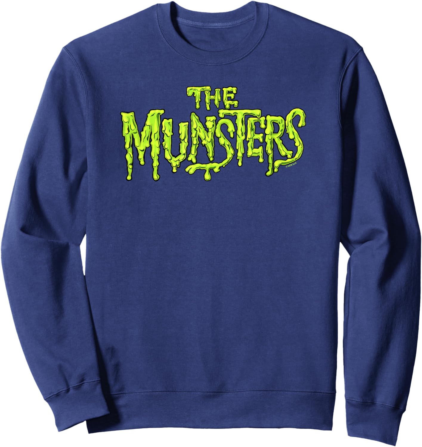 The Munsters Centered Slime Text Logo Sweatshirt - Sweatshirt | Navy