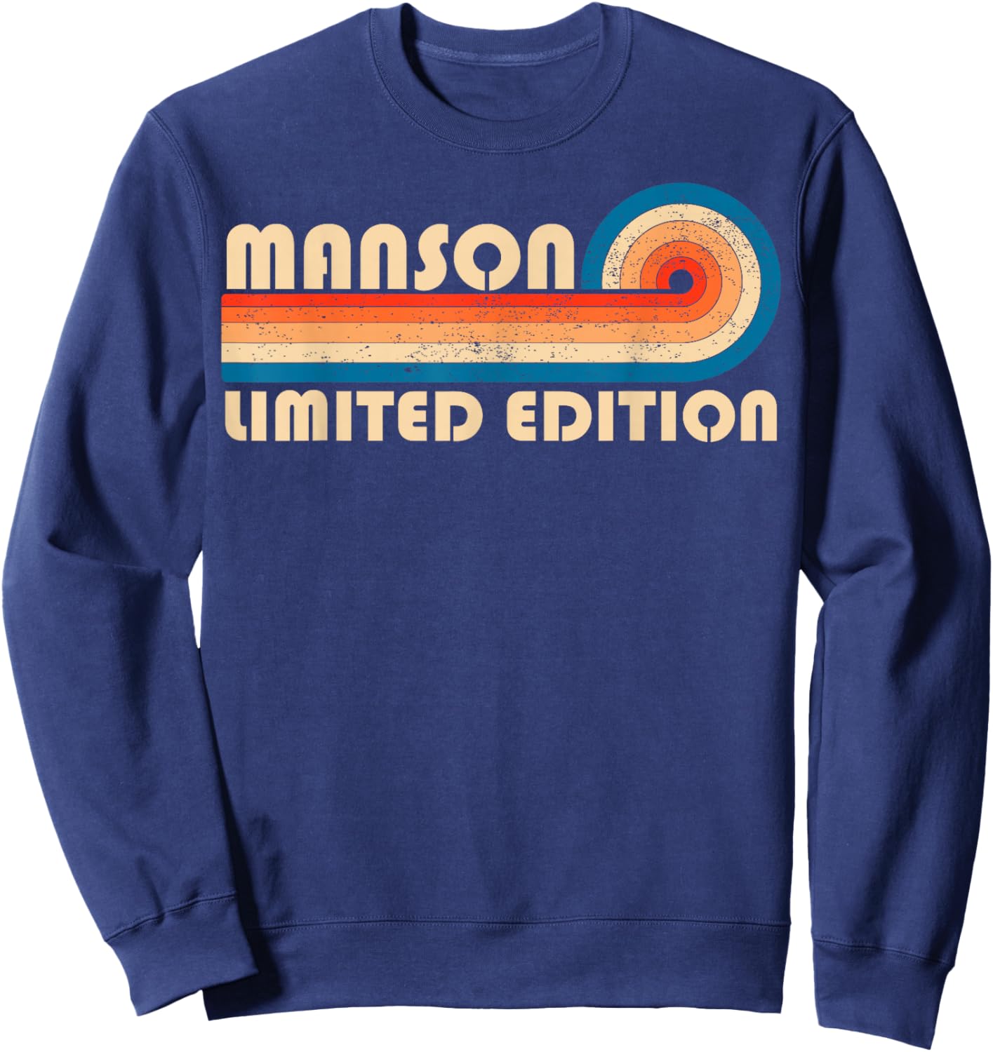 MANSON Surname Retro Vintage 80s 90s Birthday Reunion Sweatshirt - Sweatshirt | Navy
