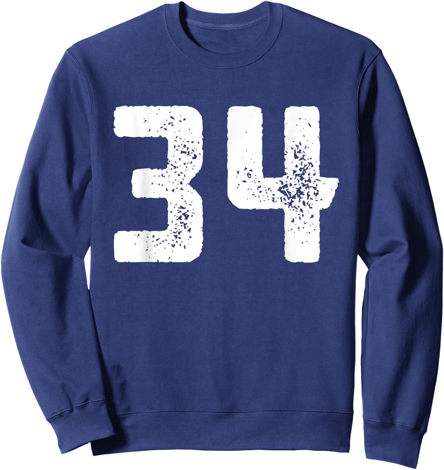 Number 34 Years Anniversary Sports Team Player Sweatshirt - Sweatshirt | Navy