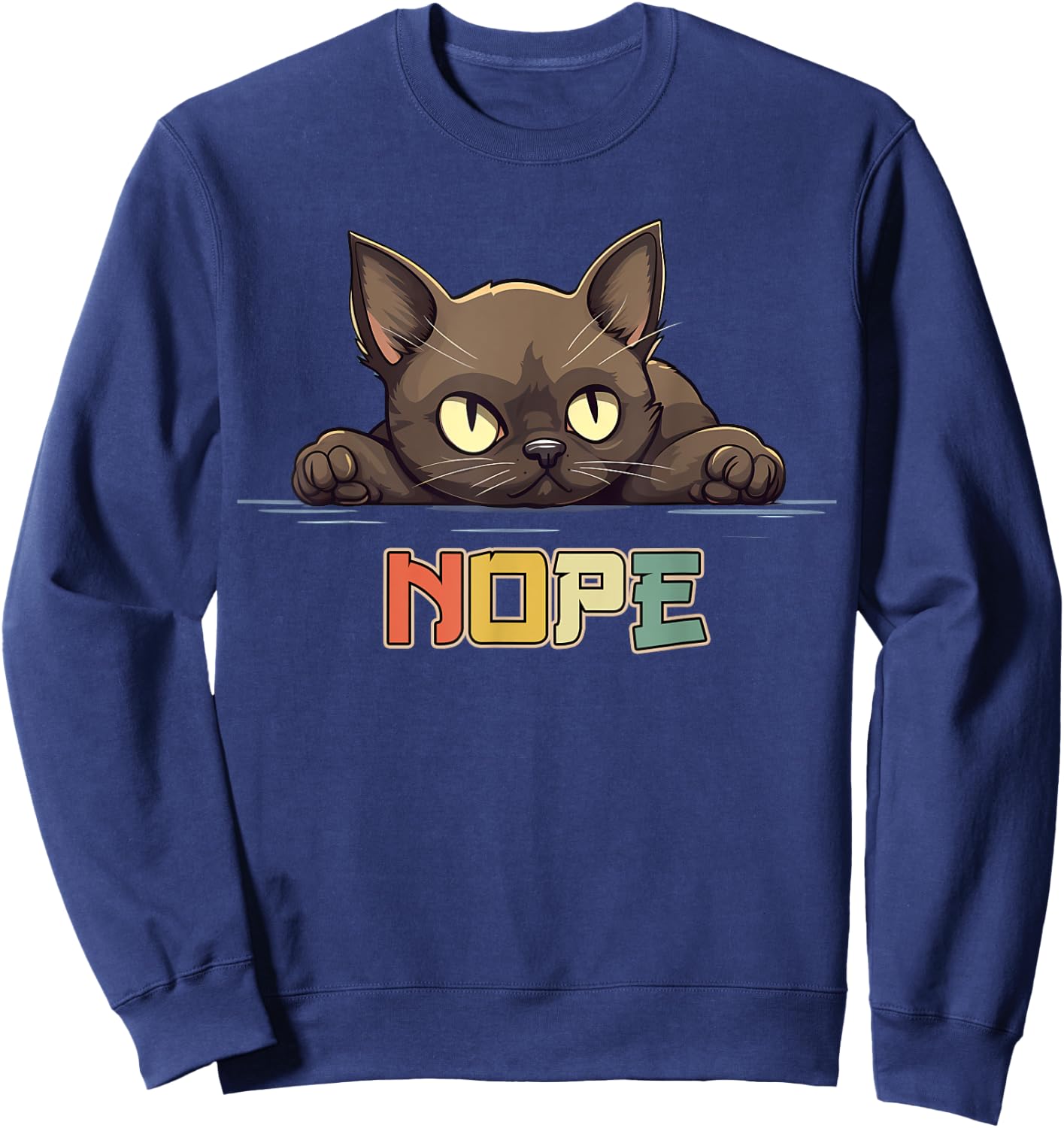 Lazy Burmese Cat Nope Men Women Girls Kids Sweatshirt - Sweatshirt | Navy