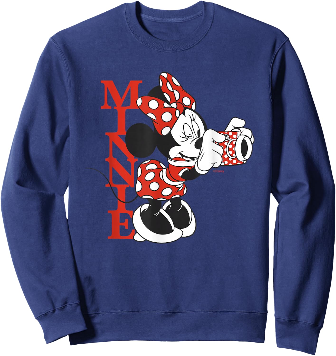 Disney Minnie Mouse with Camera Polka Dot Day Vintage Sweatshirt - Sweatshirt | Navy