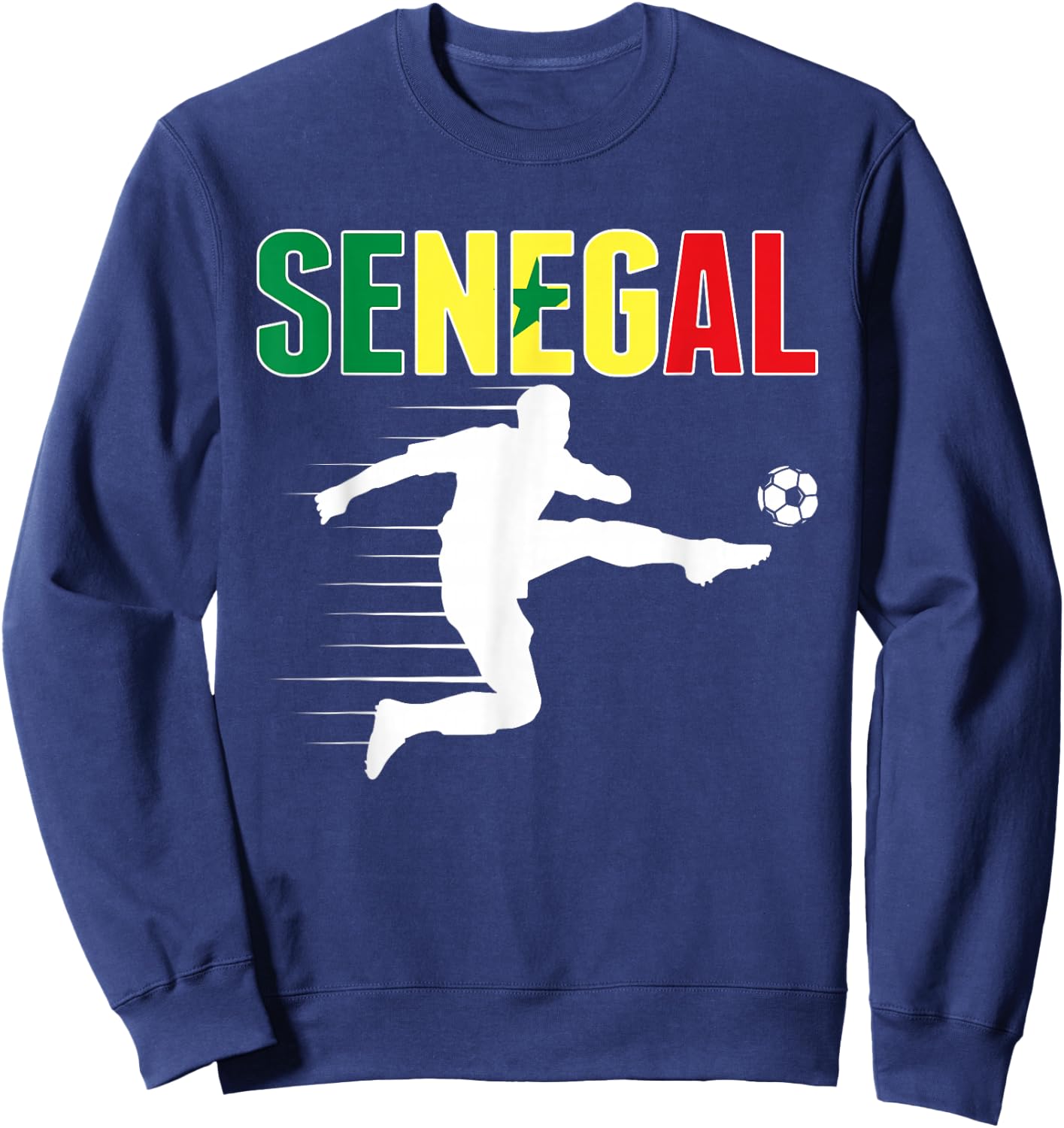 Senegal Soccer Lovers Jersey - Support Senegalese Football Sweatshirt - Sweatshirt | Navy