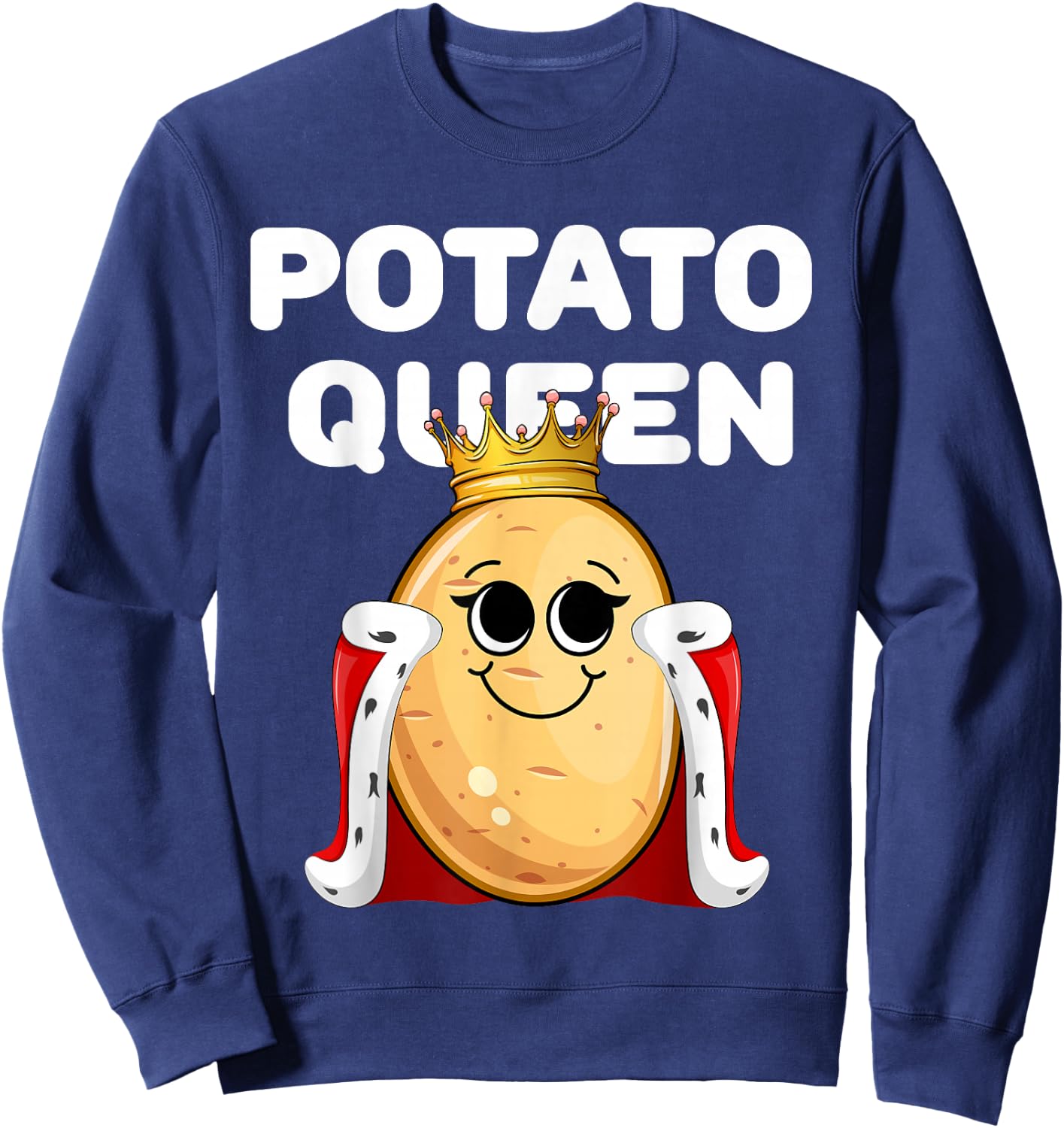 Potato Queen | Potato | Girls Potato Sweatshirt - Sweatshirt | Navy