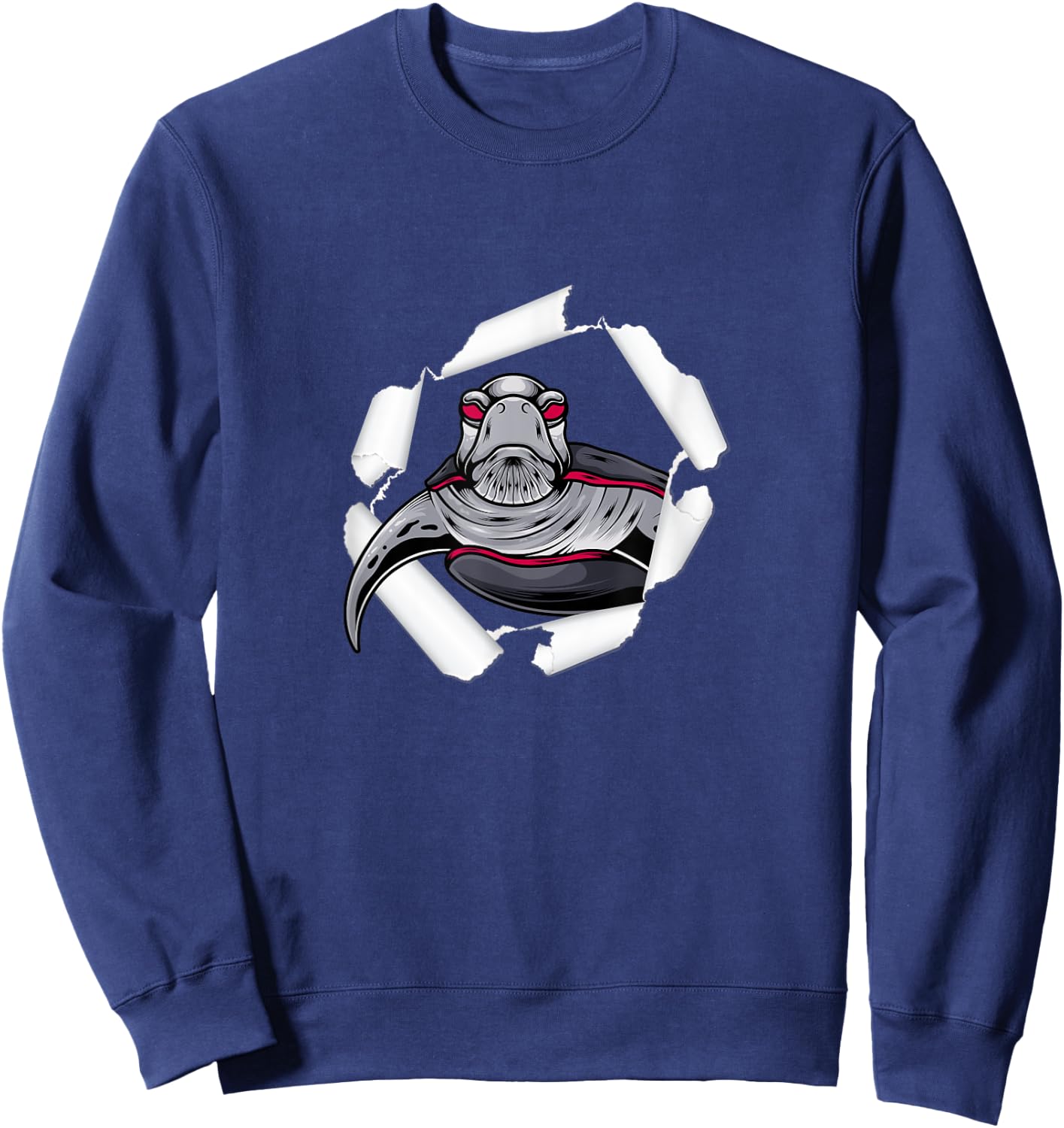 Ripped Turtle Sea Turtles Tortoise Beach Ocean Animal Women Kids Sweatshirt - Sweatshirt | Navy