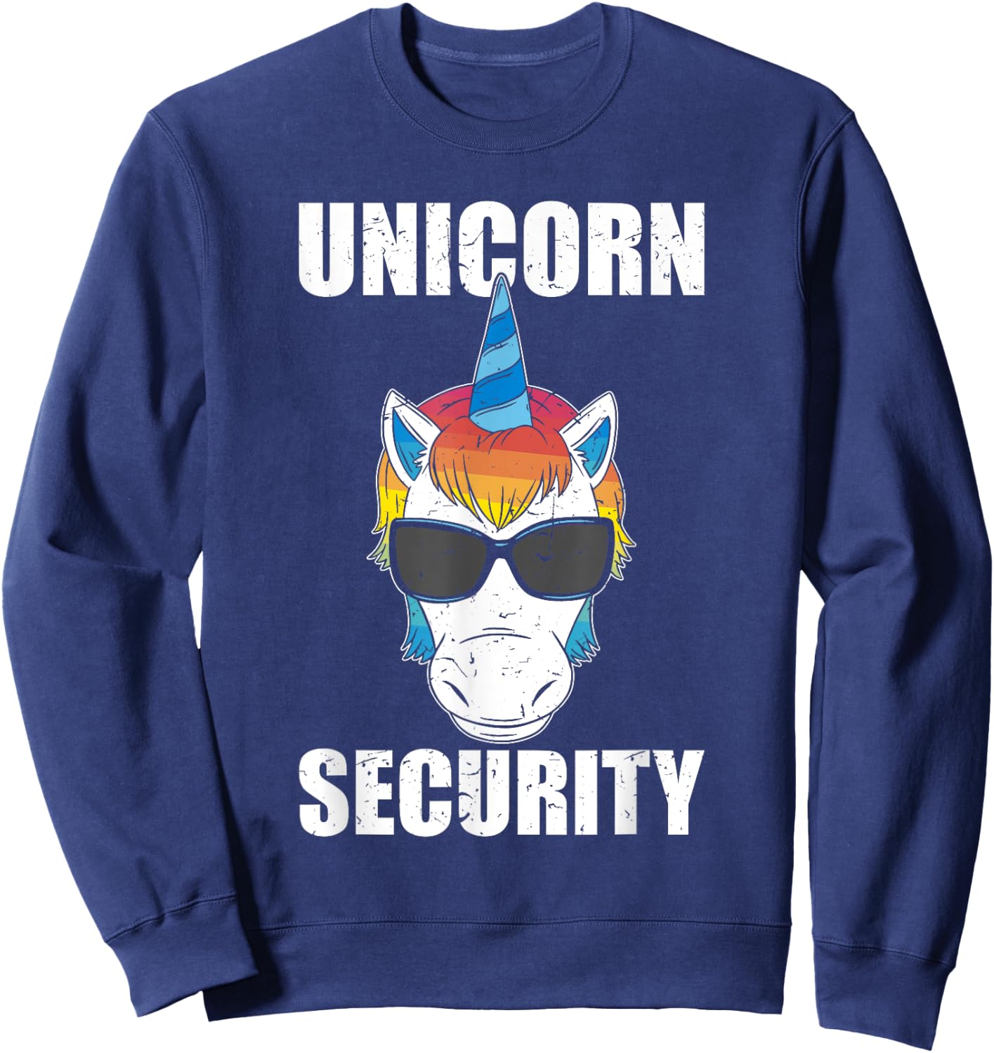 Fathers Day Unicorn Securiry Dadacorn Funny Sweatshirt - Sweatshirt | Navy