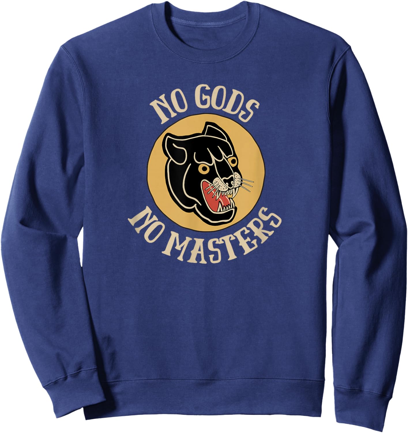 No Gods No Masters - Retro Anarchist Black Panther Punk Sweatshirt - Sweatshirt | Navy