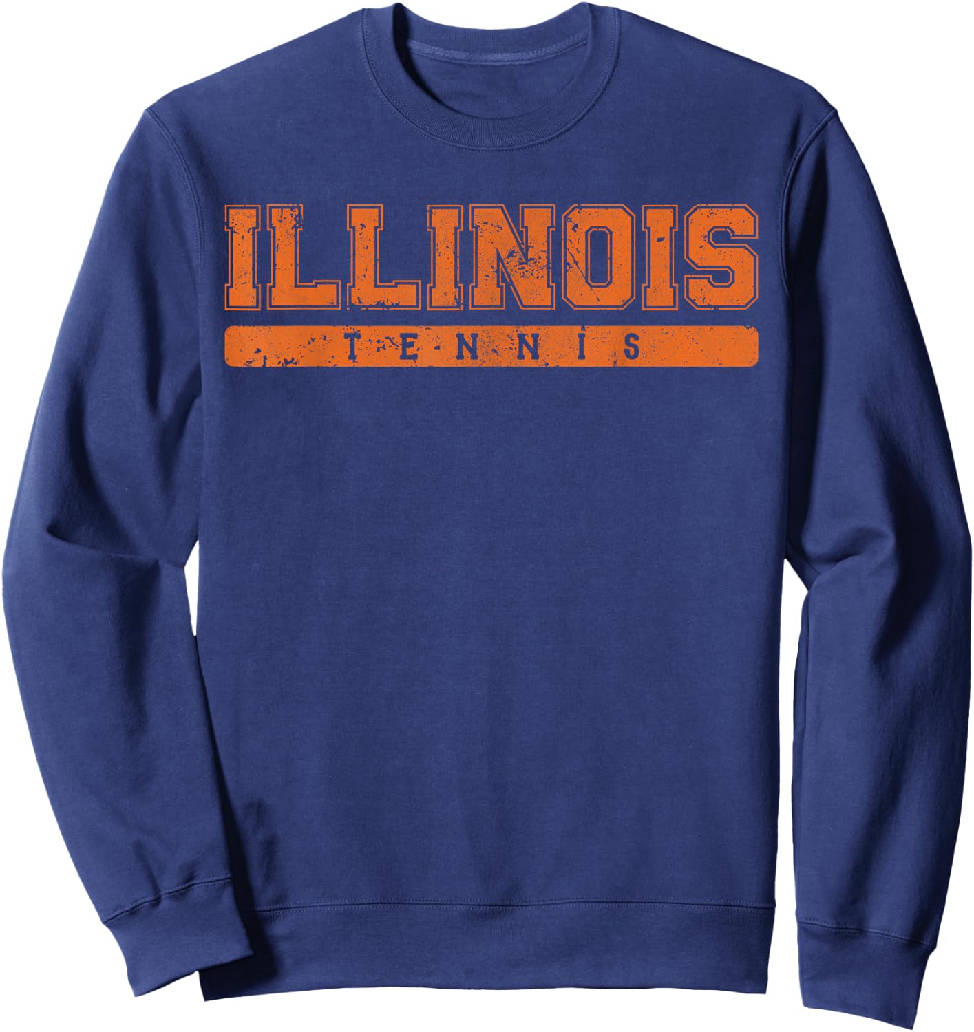 Illinois Tennis Orange Vintage Text Sweatshirt - Sweatshirt | Navy