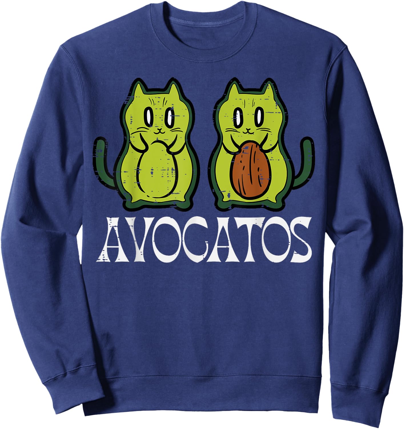 Avocatos Cat Avocados Cute Vegan Mexican Women Girls Kids Sweatshirt - Sweatshirt | Navy