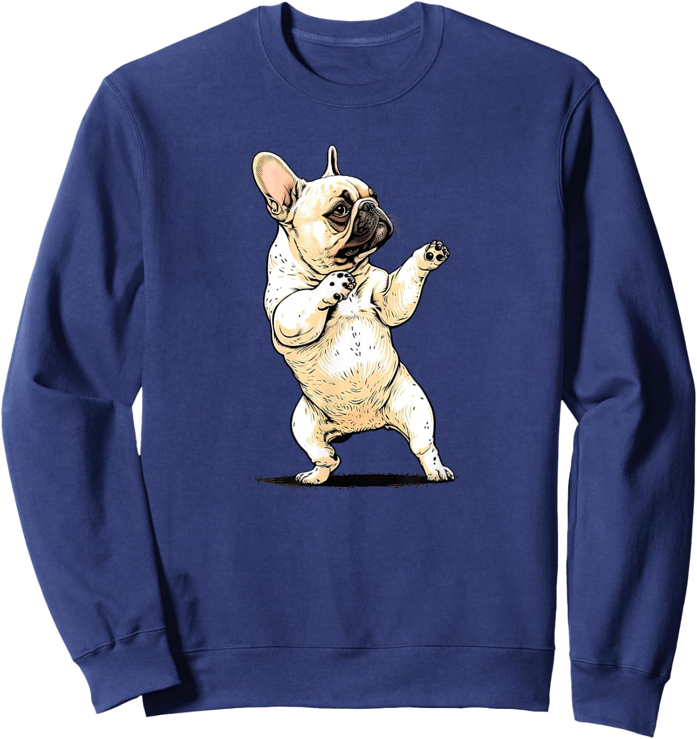 Funny French Bulldog Frenchie Dancing Dabbing The Dab Women Girls Kids Sweatshirt - Sweatshirt | Navy