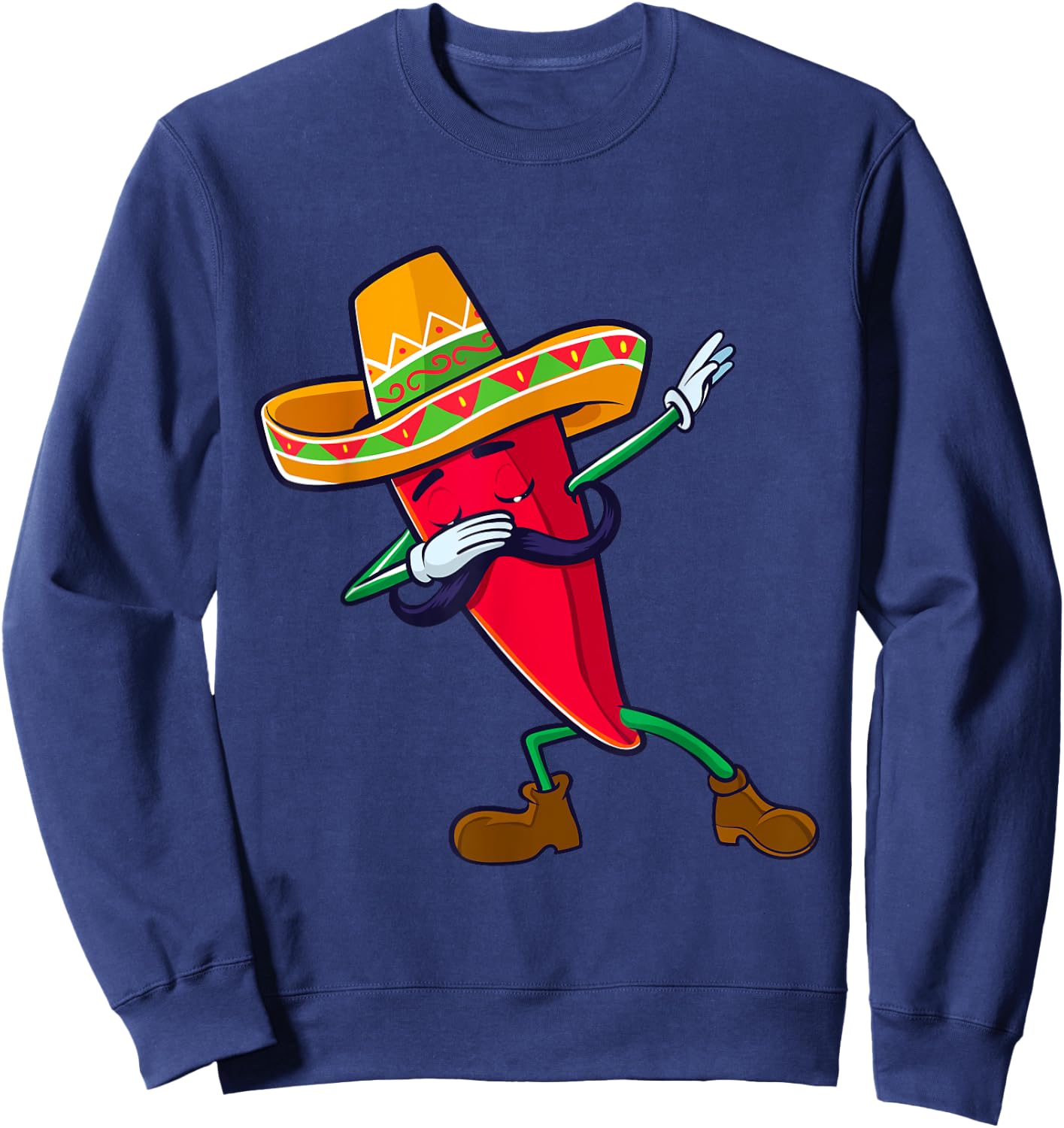 Funny Dabbing Chili Mexican Pepper Dab Sweatshirt - Sweatshirt | Navy