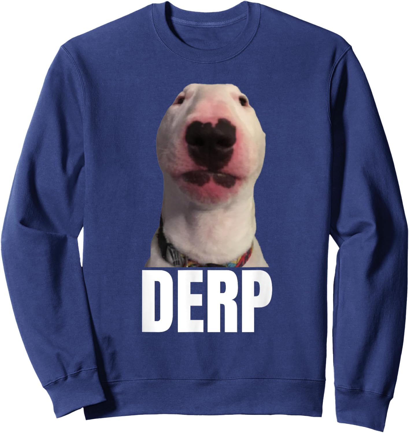 Derp - Funny Cringe Meme Dog DERP Trendy Teenager Slang Men Women Sweatshirt - Sweatshirt | Navy