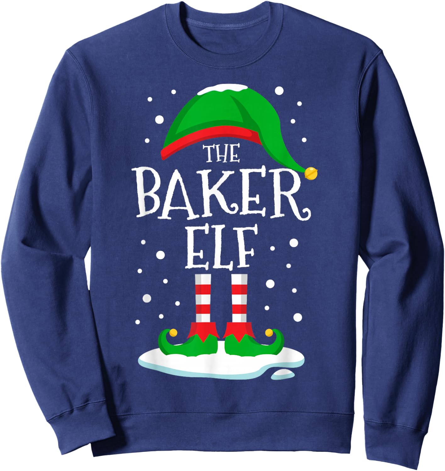 The Baker Elf Christmas Family Matching Xmas Baking Funny Sweatshirt - Sweatshirt | Navy