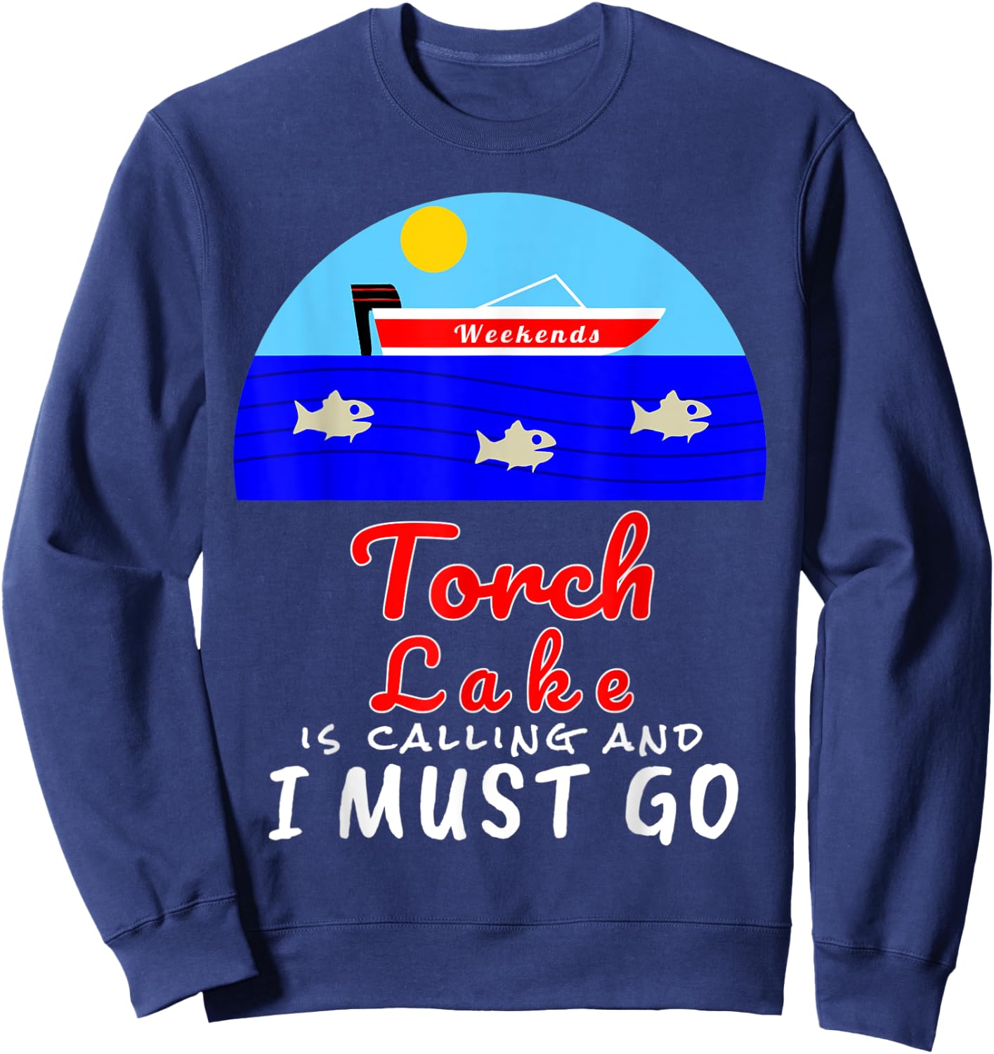 Torch Lake Michigan Shirt Souvenir Sweatshirt - Sweatshirt | Navy