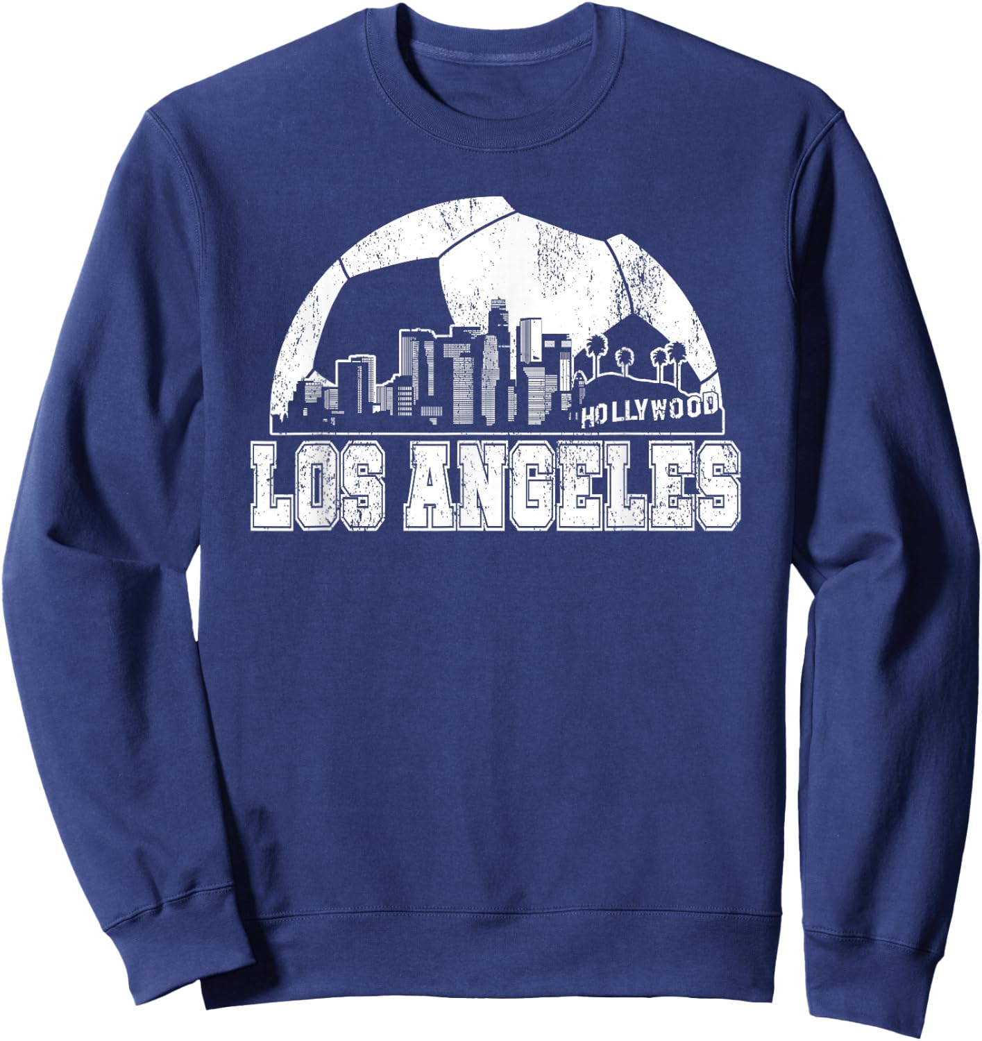 Los Angeles Skyline Soccer Lover Sweatshirt - Sweatshirt | Navy