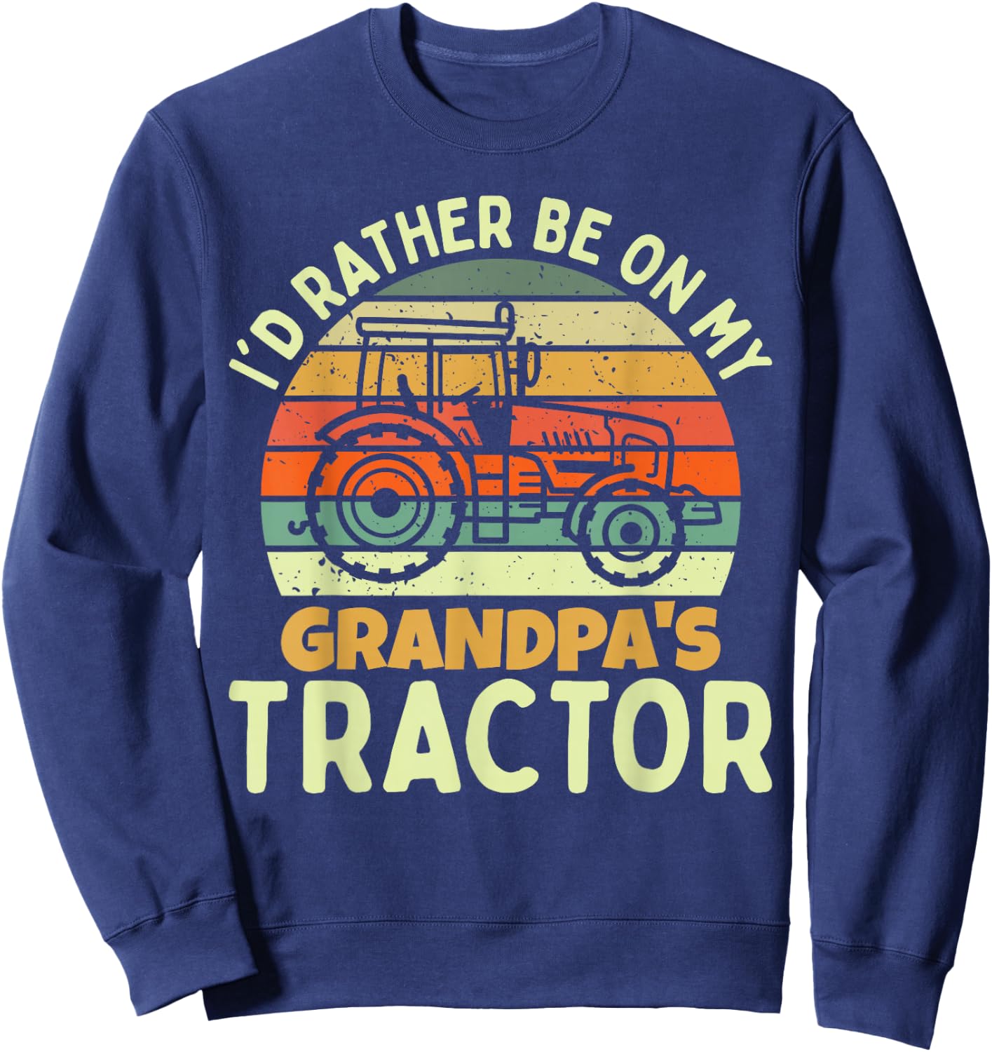 Funny Farmer Kids Farm Tractor Sweatshirt - Sweatshirt | Navy