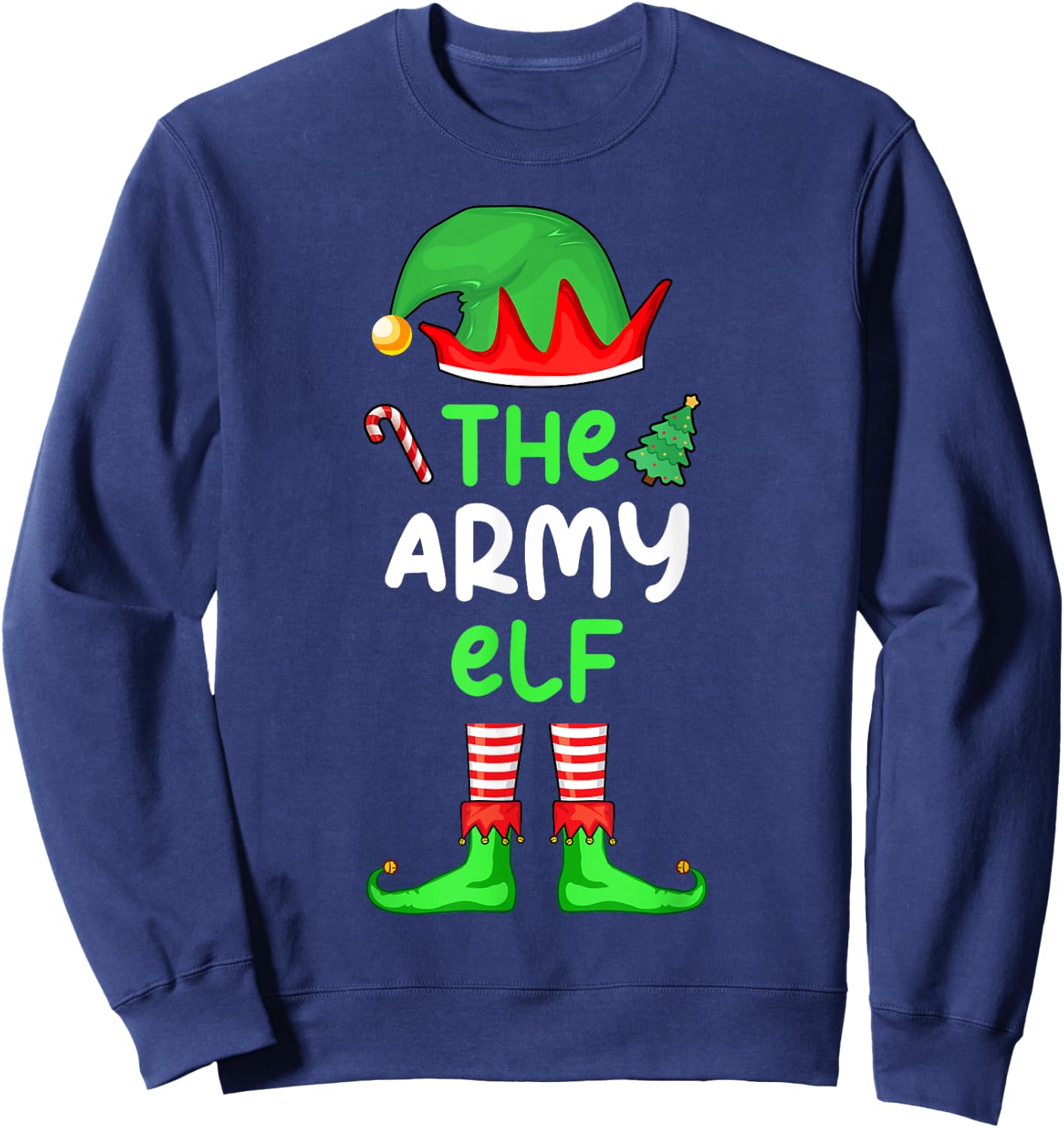 I'm The Army Elf Christmas Funny Family Matching Pajama Sweatshirt - Sweatshirt | Navy