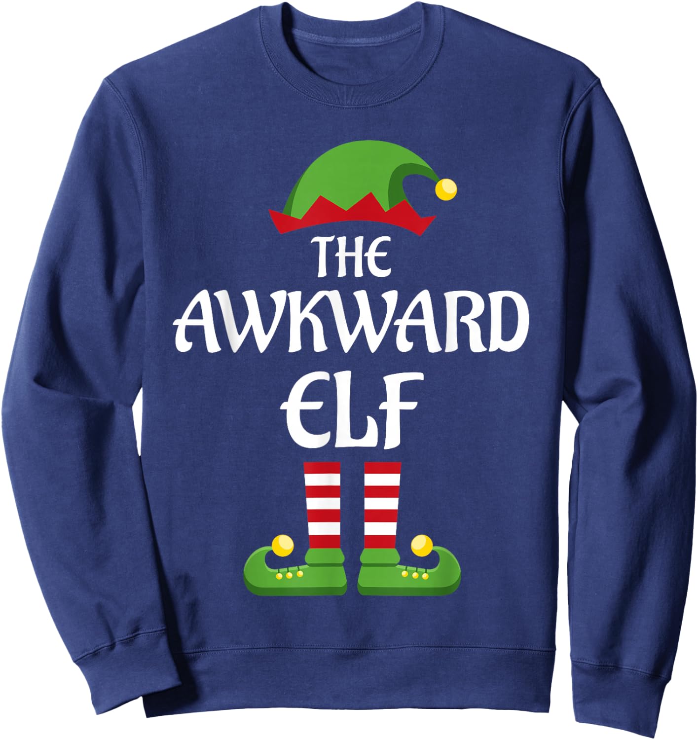 Awkward Elf Family Matching Group Christmas Sweatshirt - Sweatshirt | Navy