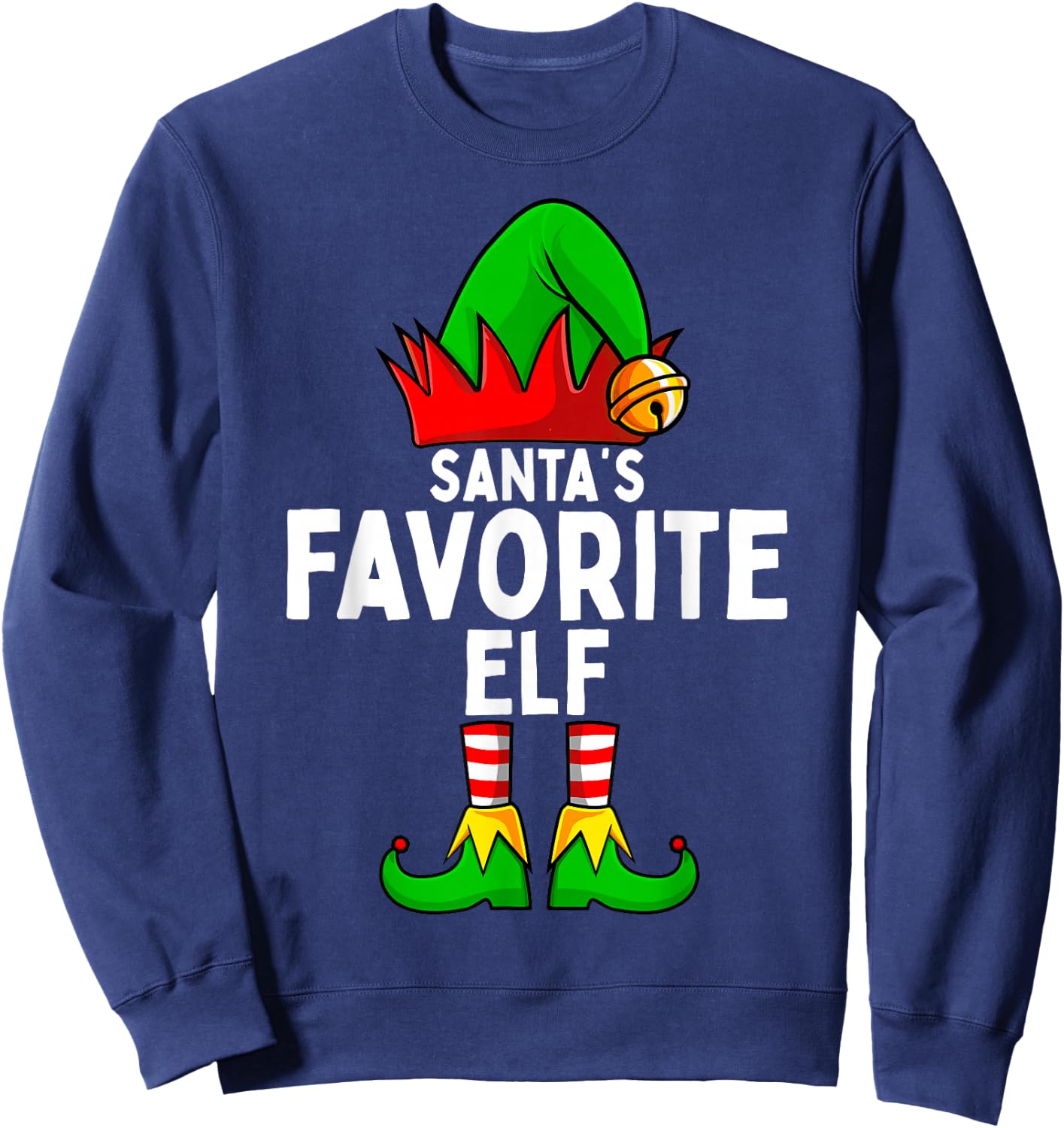 Santa's Favorite Elf Matching Family Christmas Sweatshirt - Sweatshirt | Navy