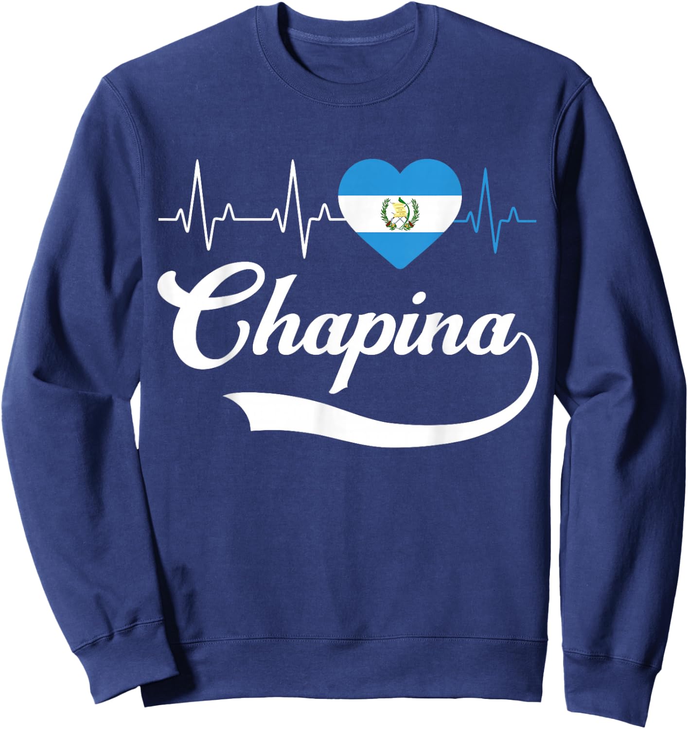 Guatemalan Flag Girl Women Guatemala Chapina Camiseta Slang Sweatshirt - Sweatshirt | Navy