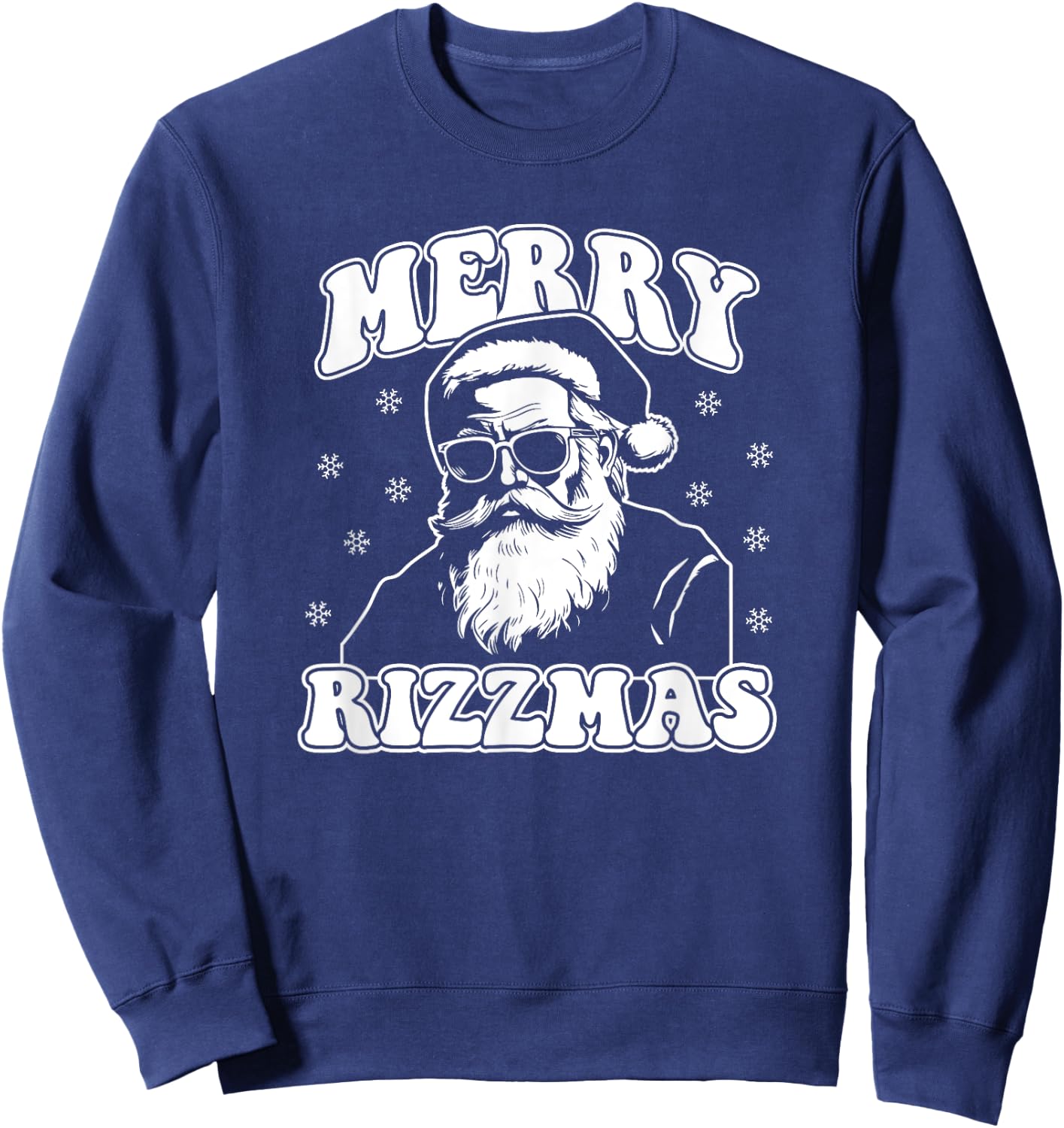 Merry Rizzmas Funny Christmas Rizz Santa Claus Rizzler Sweatshirt - Sweatshirt | Navy